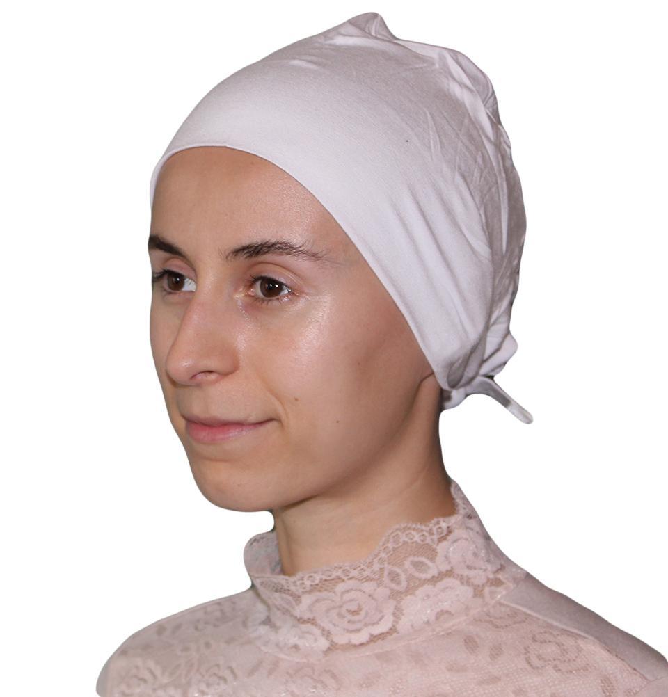 Aker Plain Hijab Bonnet Underscarf - White | Modest Muslim Headwear for Prayer, Sleep & Everyday Comfort
