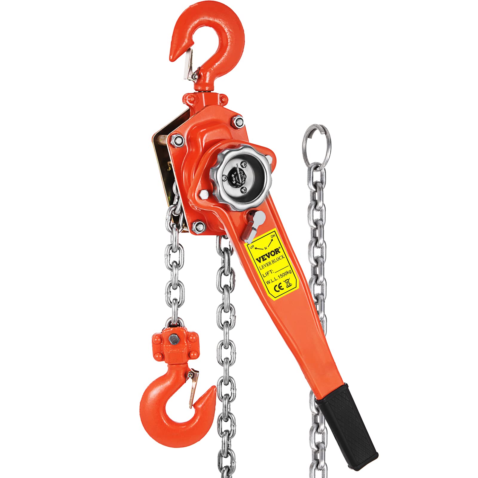 Happybuy 6600 lbs Manual Lever Chain Hoist - 3 Ton Capacity, 10ft Chain, 5/16