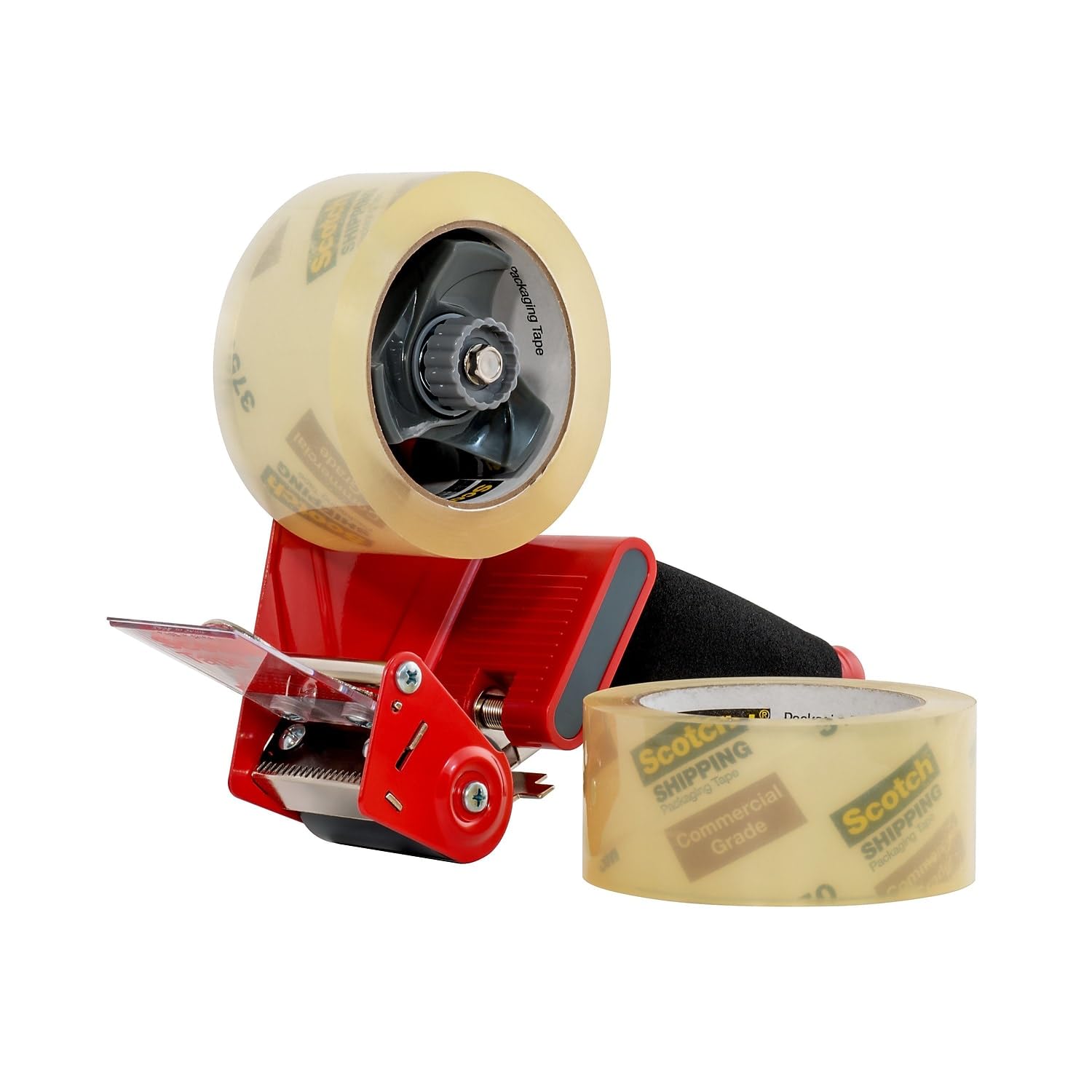 Scotch 3750CS36ST Heavy-Duty Packing Tape with Grip Dispenser, 1-7/8 Inch x 54.6 Yards, 36 Rolls per Case – Ideal for Shipping Boxes, Moving & Warehouse Packaging