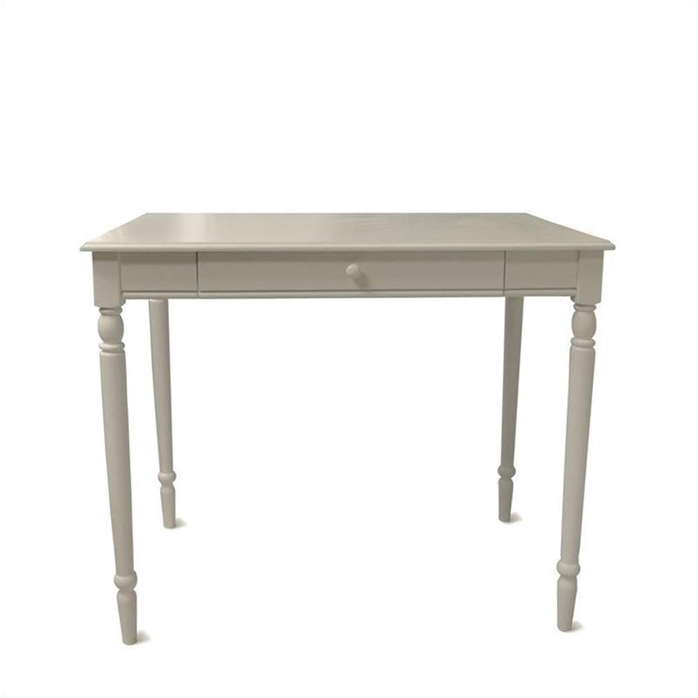 Pemberly Row French Country Desk - White Wood Finish with Drawer | Vintage Home Office Furniture for Study & Work