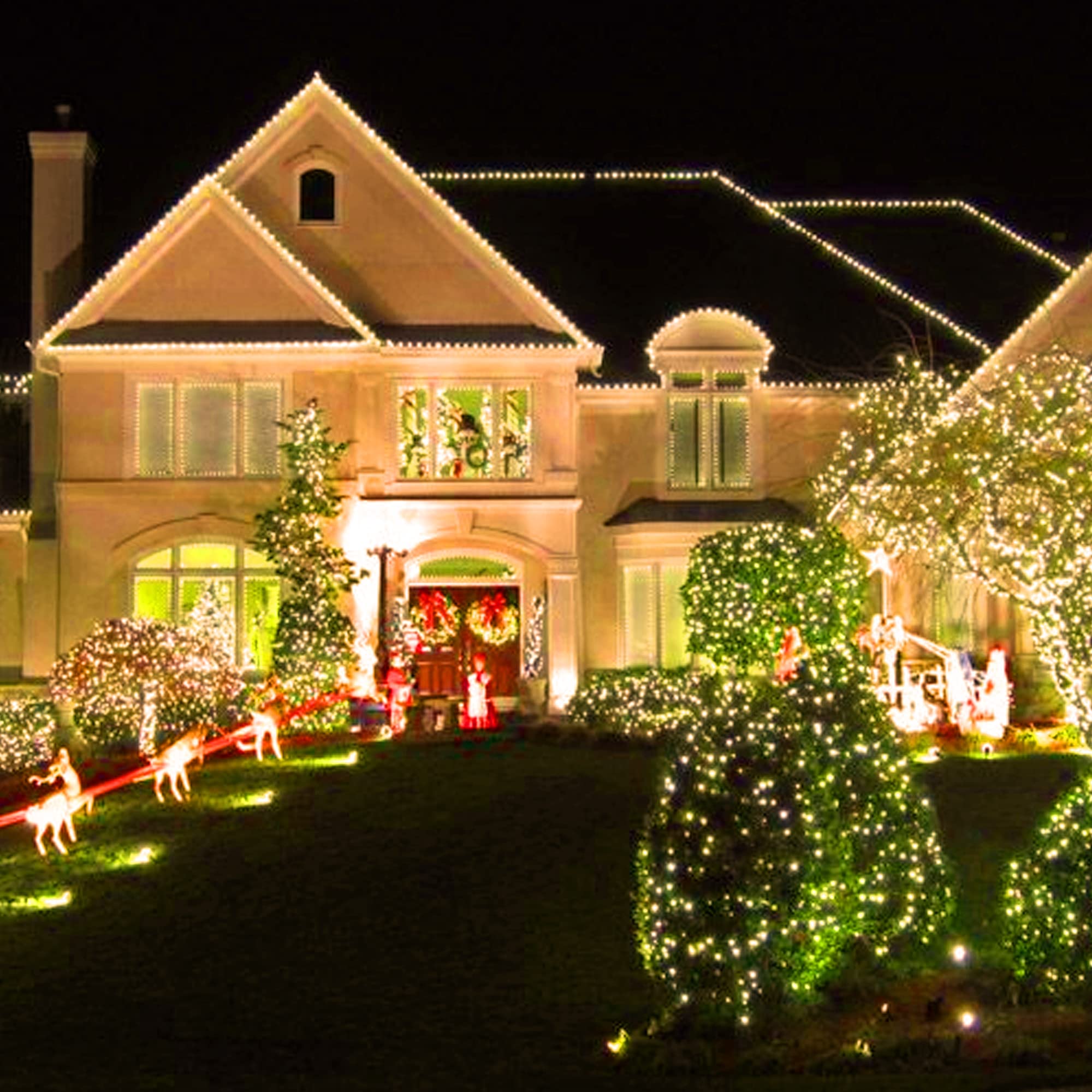 Dazzle Bright 50 LED Battery Operated Christmas Lights - 16 FT Waterproof Mini String Lights with 8 Modes - Warm White Holiday Decor for Indoor Outdoor, Yard, Garden, Wedding & Christmas Tree Decoration