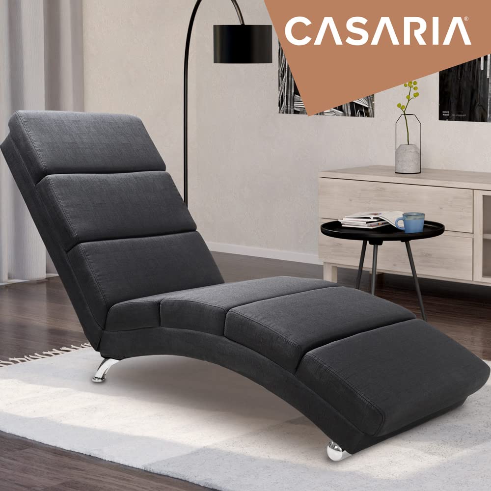 Casaria Méridienne London Chaise Lounge - Modern Relaxation Chair for Living Room, Anthracite Design - Perfect for Home Décor & Cozy Reading Nook