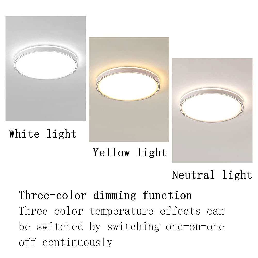 Ultra-Thin Modern Round LED Ceiling Light Fixture - White Flush Mount Lighting for Bedroom, Living Room & Hallway | Energy-Efficient Minimalist Design for Home & Office Decor