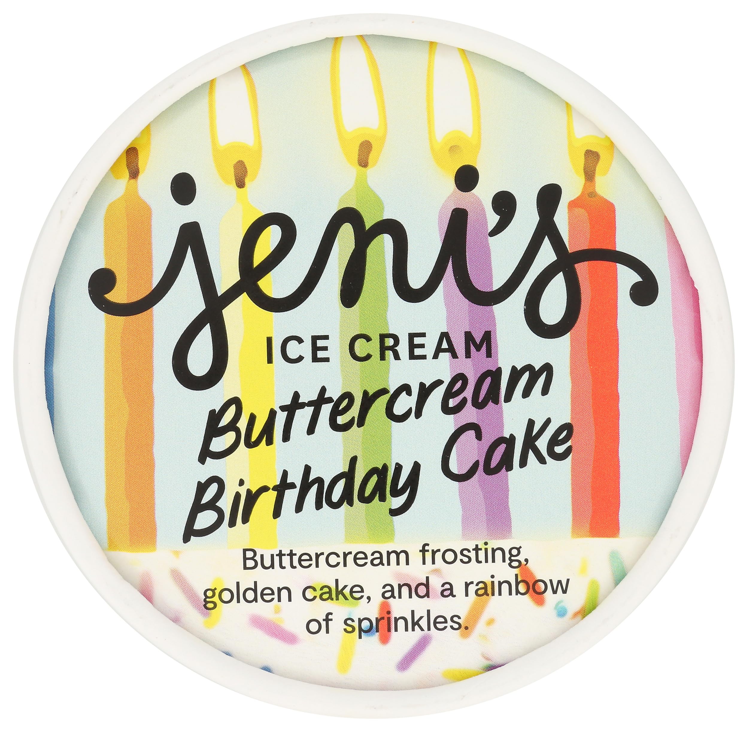 JENIS SPLENDID Buttercream Birthday Cake Ice Cream - 1 Pint (16 oz) Premium Frozen Dessert for Celebrations & Special Occasions