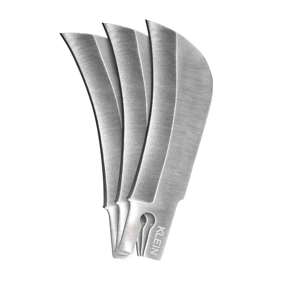 KLEIN KLE 44219 Replacement Hawkbill Blades (3-Pack) - Compatible with 44218 - Durable Utility Knife Blades for Electricians, Carpenters & DIY Projects