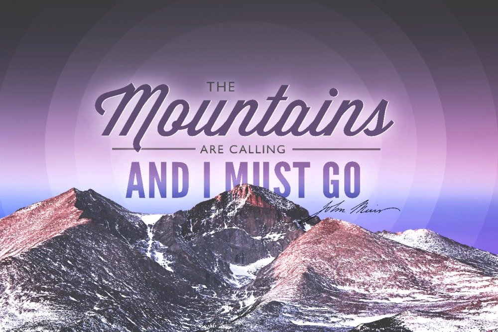 John Muir The Mountains Are Calling Sunset Photograph - 24x36 Signed Art Print, Wall Decor Poster for Living Room, Office & Home Decor