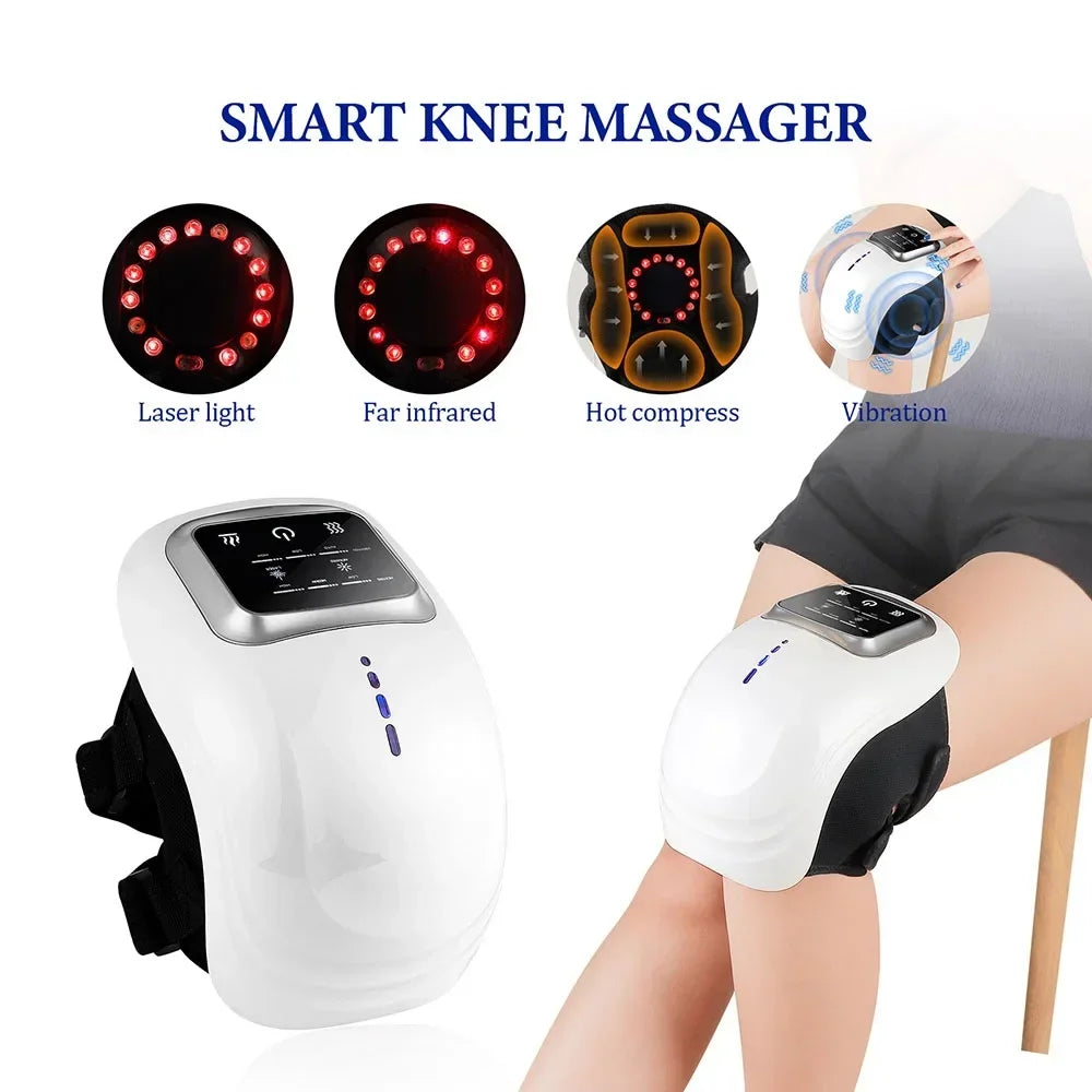 Electric Knee Massager with Air Pressure, Vibration & Heating - Smart Pain Relief for Arthritis, Joint Pain & Recovery - Perfect for Home, Office & Sports Use