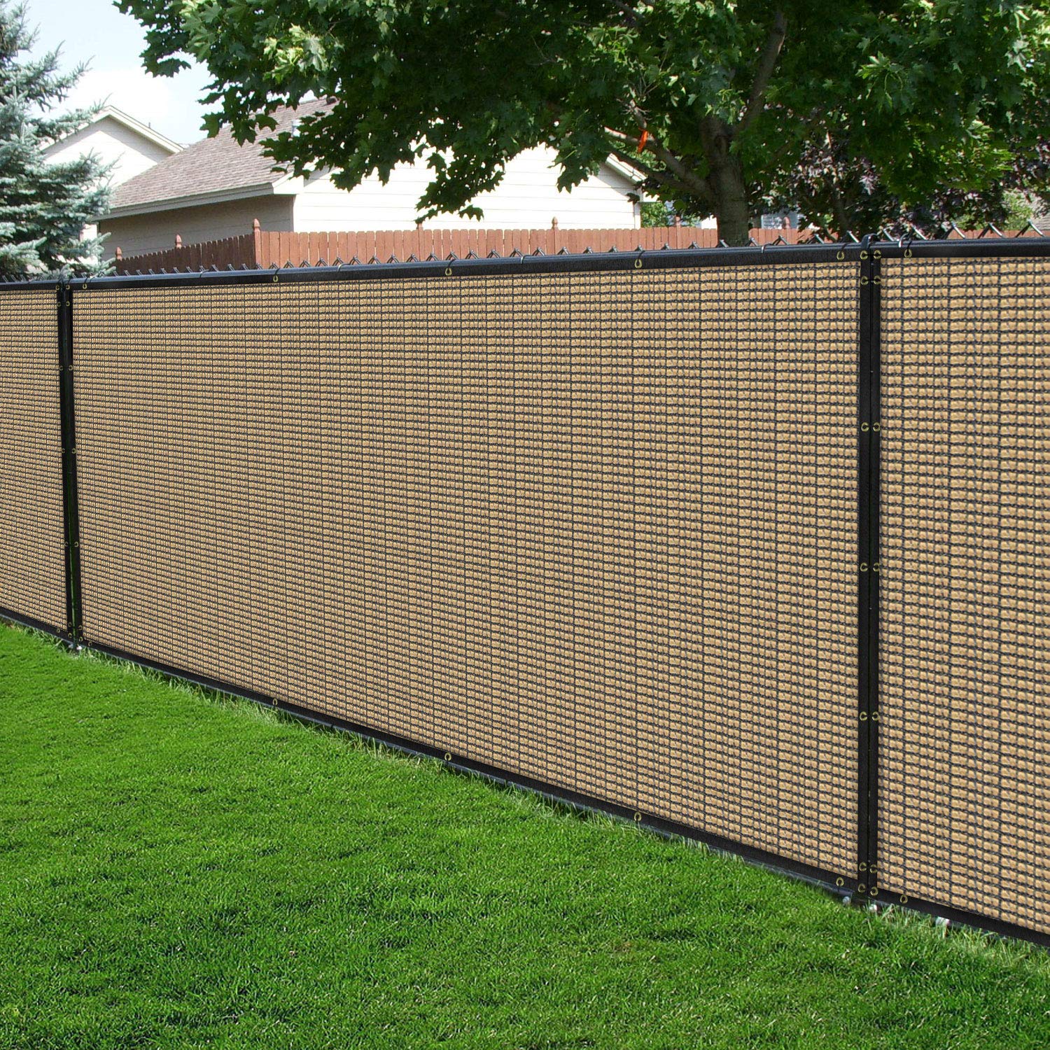 6'x210' Privacy Screen Fence for Backyard - 98% View Blockage with Grommets | 3-Year Warranty | Sand Color | Perfect for Patio, Chain Link Fence Cover & Outdoor Privacy Solution