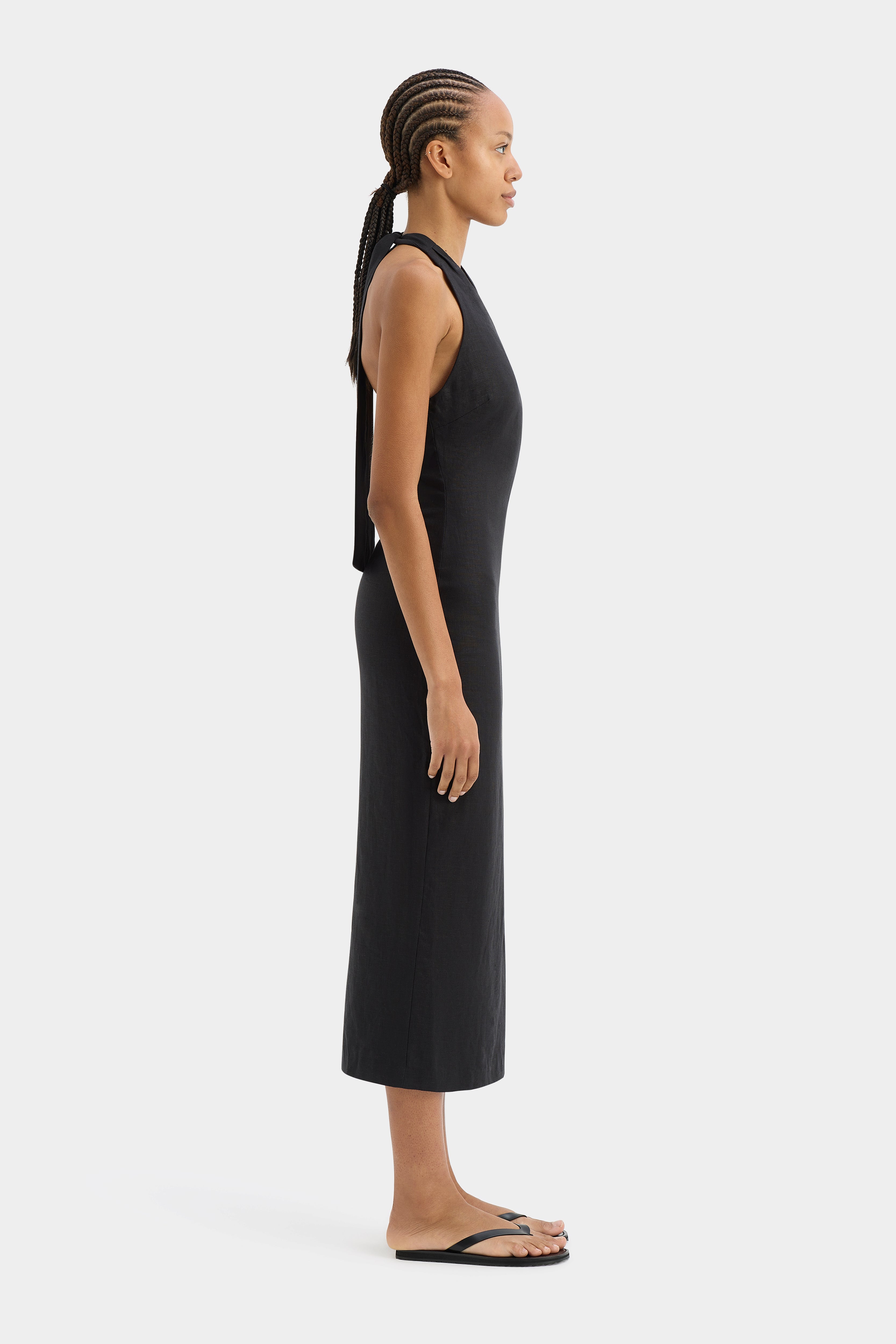 Elegant Iris Halter Midi Dress for Women - Floral Print Summer Party Dress - Perfect for Beach Vacations, Date Nights & Garden Weddings