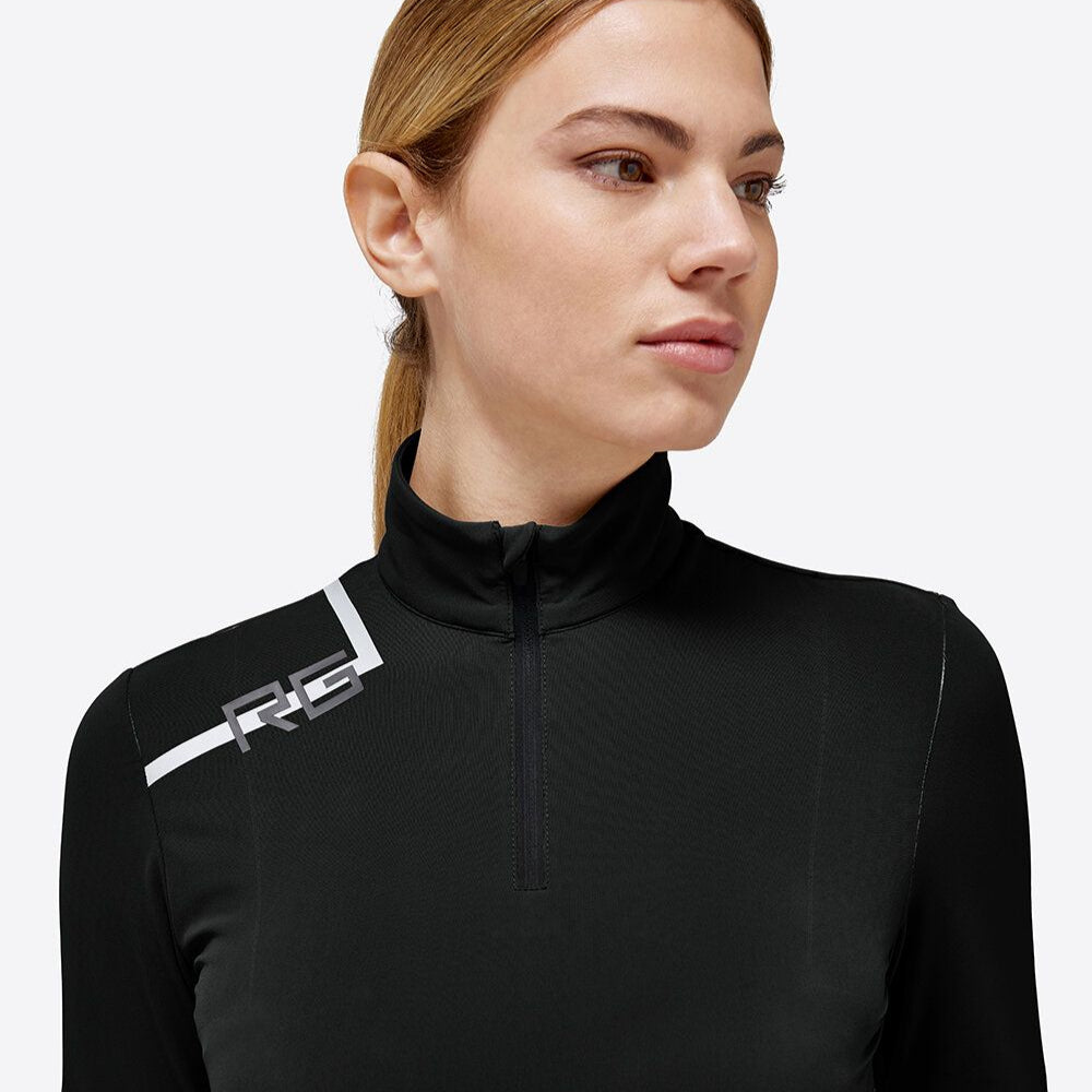 Rider's Gene Women's Long Sleeve Half Zip Polo Shirt - Breathable & Stylish Golf & Equestrian Top for Outdoor Sports & Casual Wear
