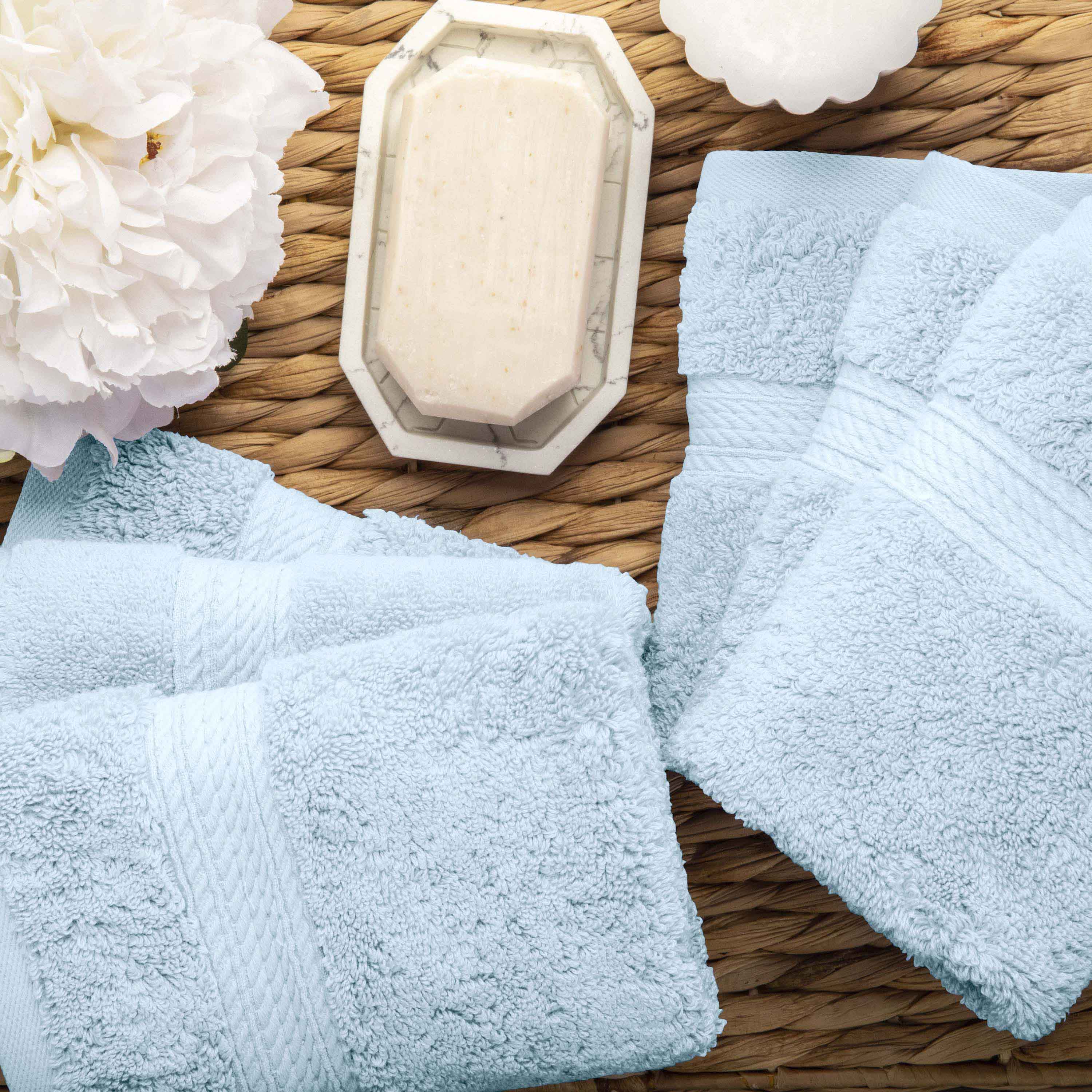 Premium 8-Piece Egyptian Cotton Towel Set - Ultra Soft, Heavyweight & Plush for Bath, Spa & Luxury Home Decor