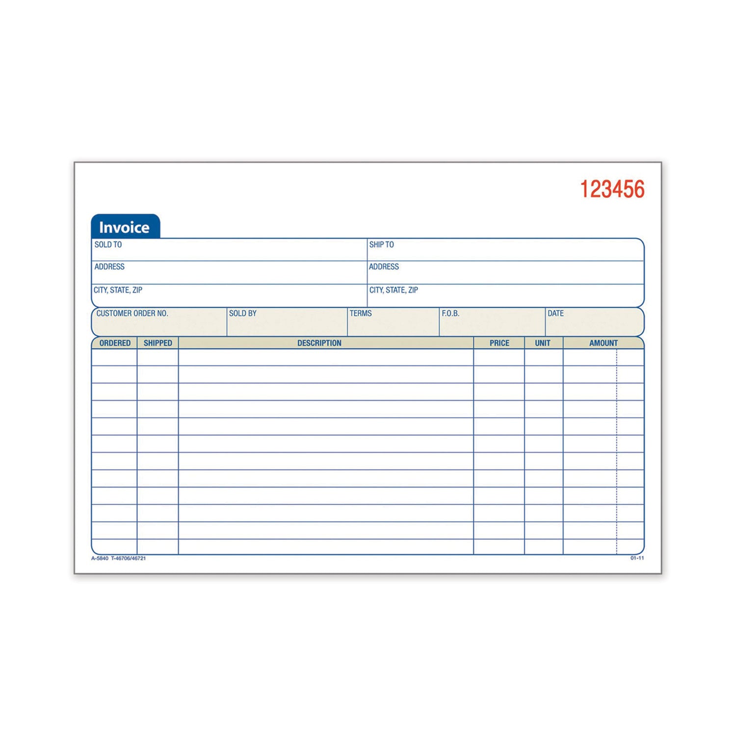 Adams® Multipart General Purpose Invoice Pad - 2-Part Carbonless, 7.94