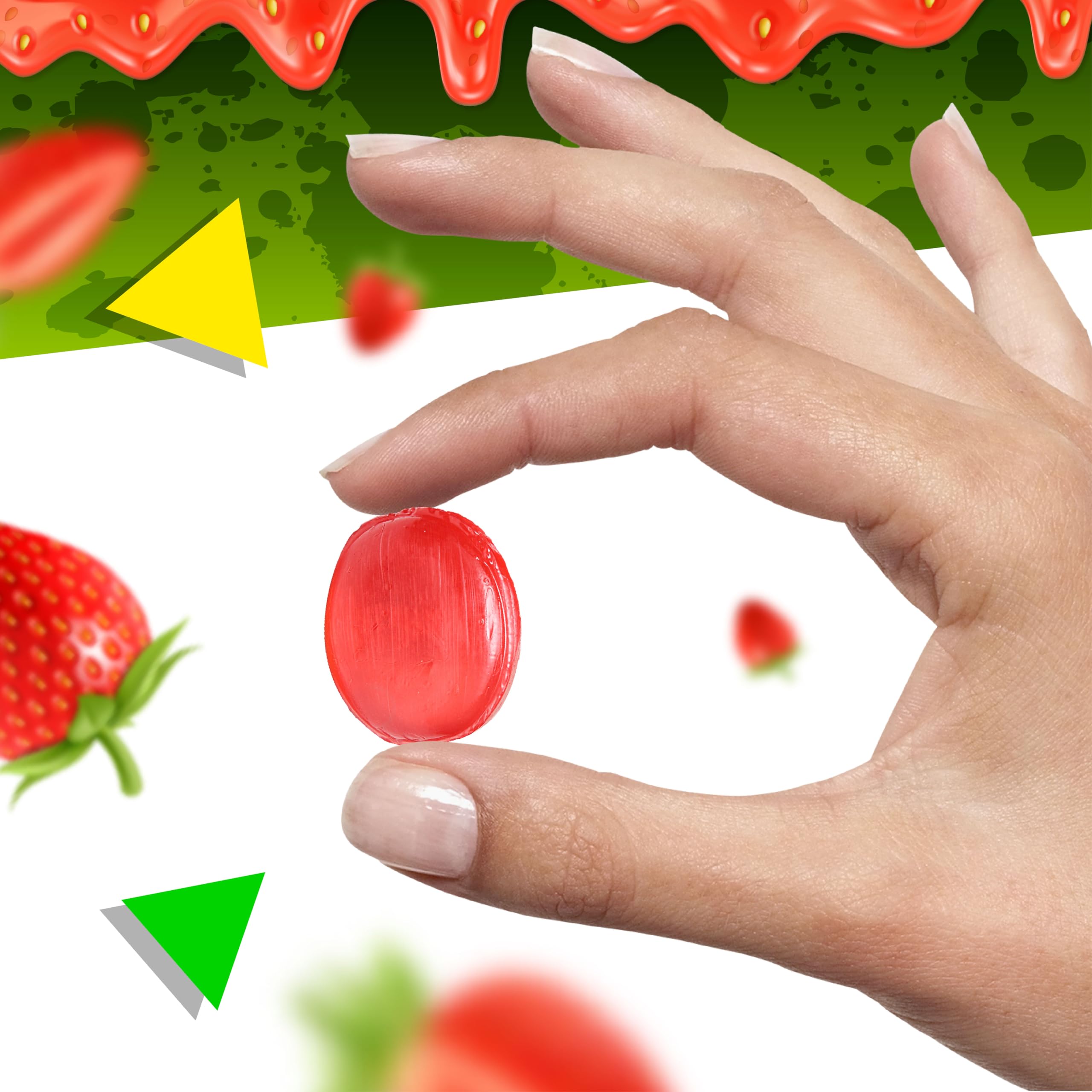 Arcor Strawberry Hard Candy Bon Bons - 2 Pound Bulk Bag (Approx. 120 Count) | Party Favors, Office Treats & Gift Fillers