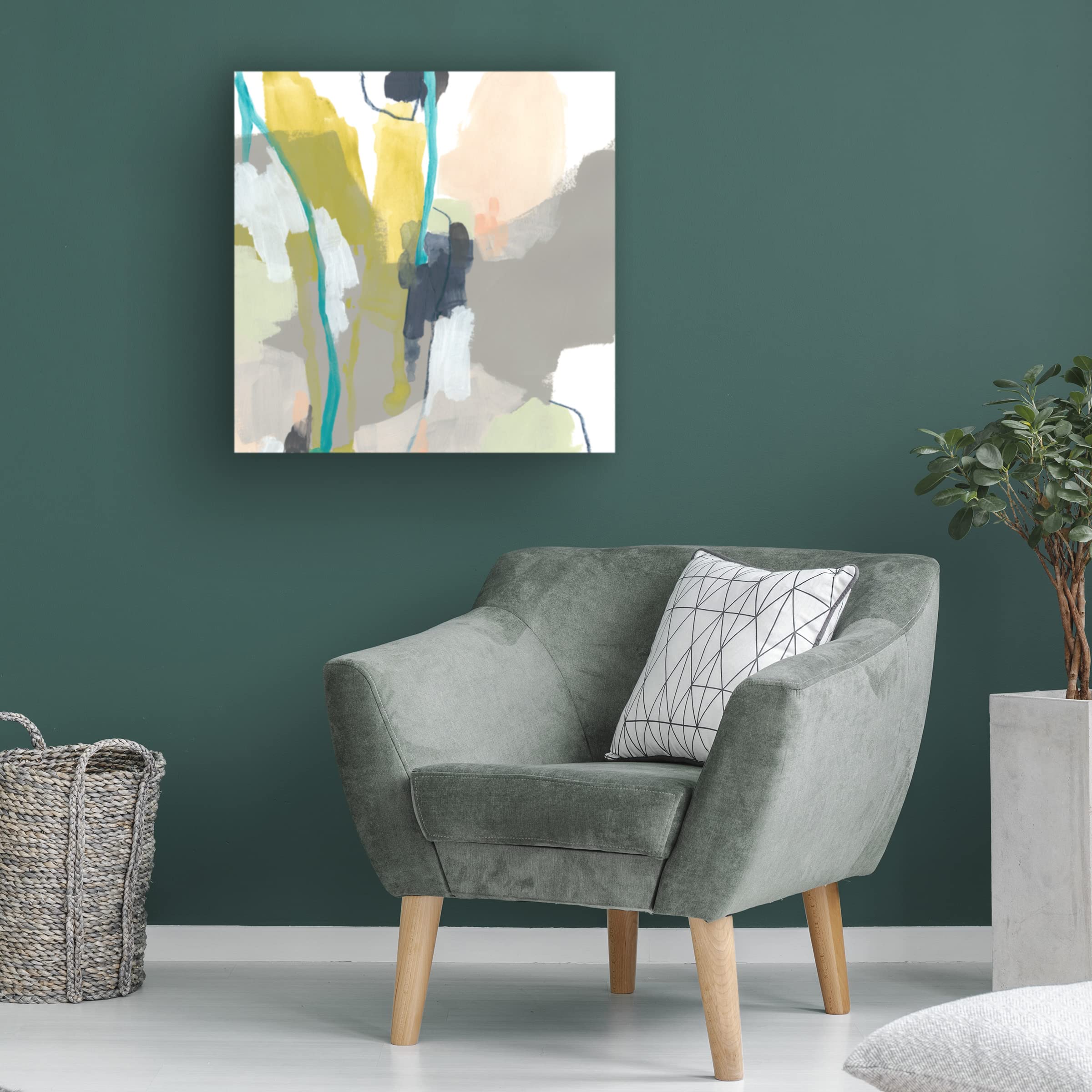 Trademark Fine Art 'Flow Form IV' Canvas Wall Art by June Erica Vess - Modern Abstract Painting for Living Room, Bedroom & Office Decor