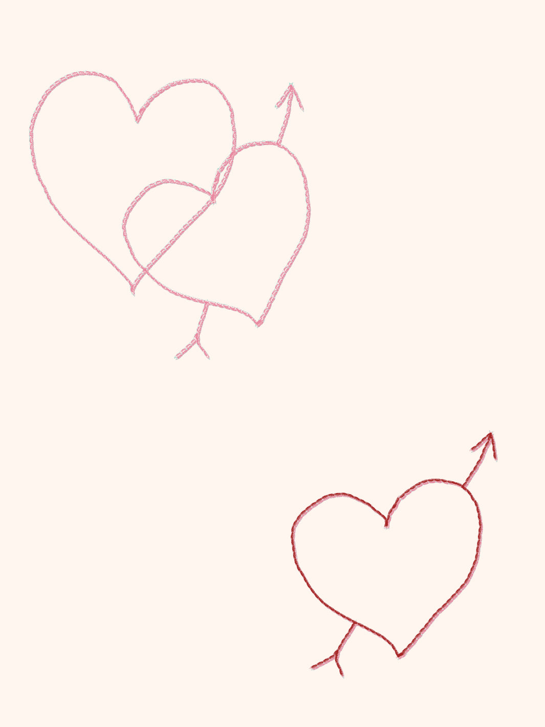 Lingua Franca Embroidered Hearts Wallpaper - Ivory Floral Peel & Stick Wallpaper for Bedroom, Nursery, or Home Decor