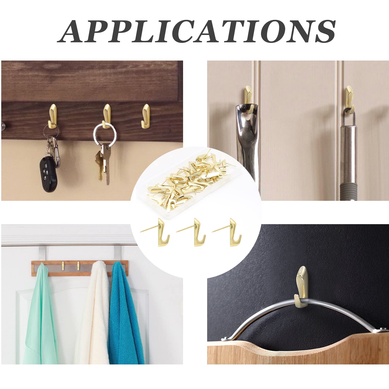 30PCS Gold Zinc Alloy Push Pins & Thumb Tacks - Heavy Duty 20lbs Picture Hanging Nails for Canvas, Artwork, Paintings & Photos | Wall Decor, Office Bulletin Board & Home Organization Essentials