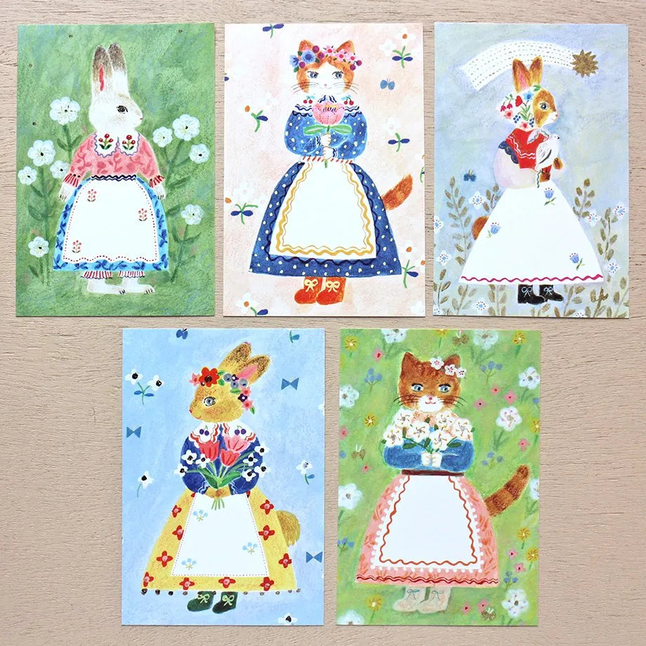 Aiko Fukawa Vintage Style Apron Postcard Set - Perfect for Collectors, Home Decor, and Unique Gifts