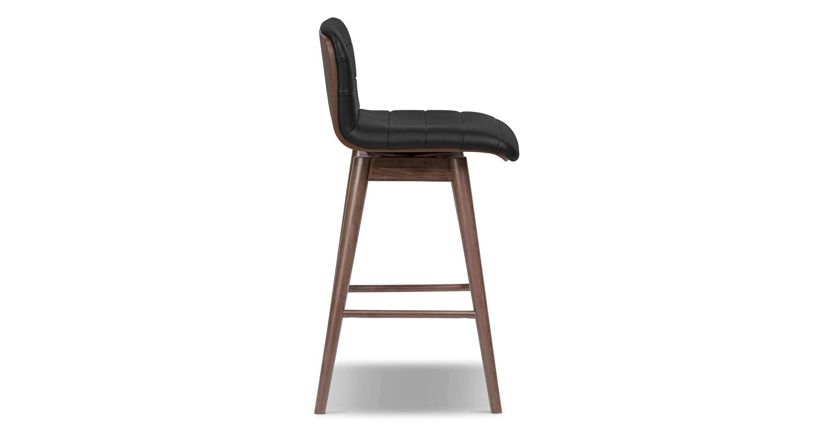 Bassano Genuine Leather Swivel Bar Stool - Adjustable Height Counter Stool for Kitchen Island, Dining Room & Home Bar - Modern & Comfortable Seating