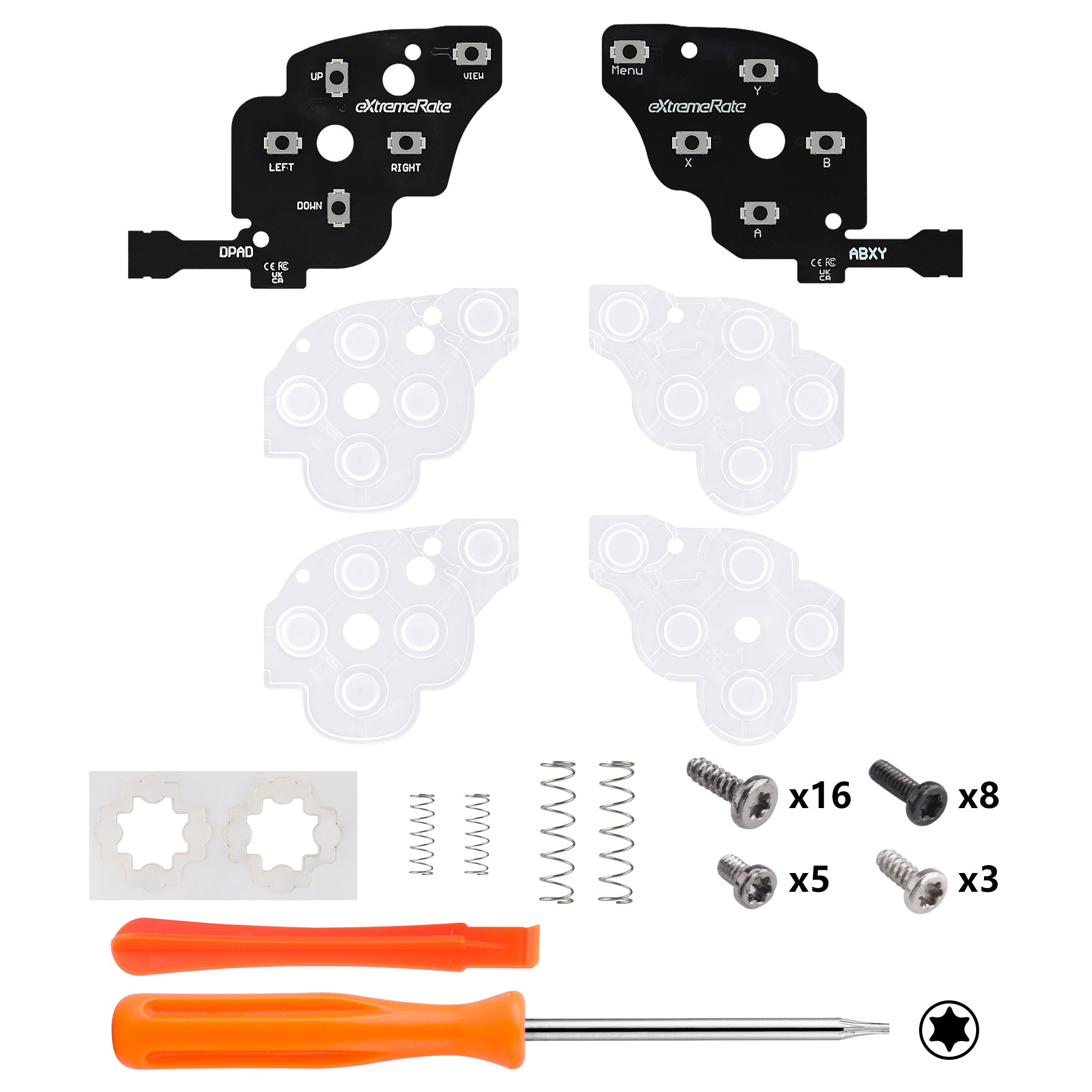 eXtremeRate Face Clicky Kit for Steam Deck OLED - Replacement Buttons & Triggers for Enhanced Gaming Performance | Perfect for Steam Deck OLED Handheld Console Upgrades | Ideal for Competitive Gaming & Long Play Sessions