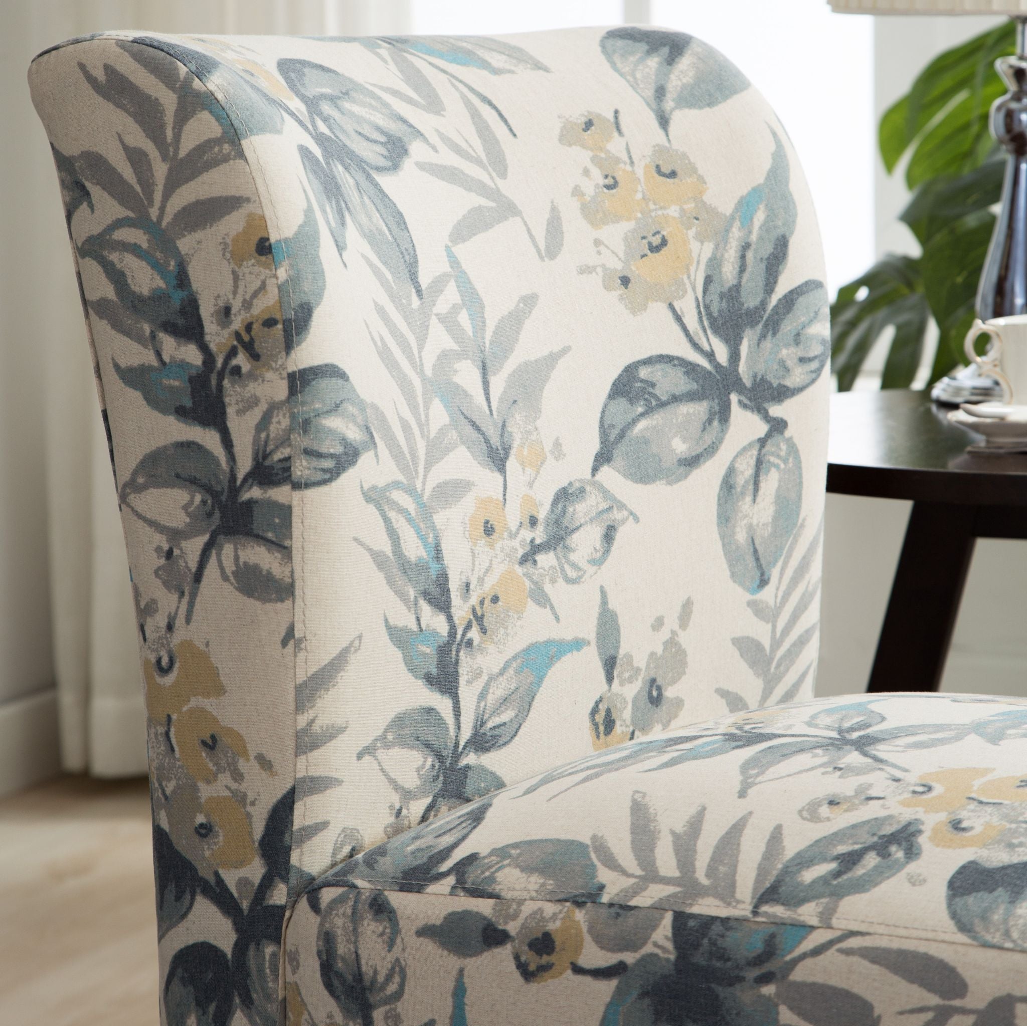 Modern Capa Fabric Armless Accent Chair by Roundhill Furniture - Stylish Contemporary Living Room Seating for Home Office, Lounge & Reading Nook