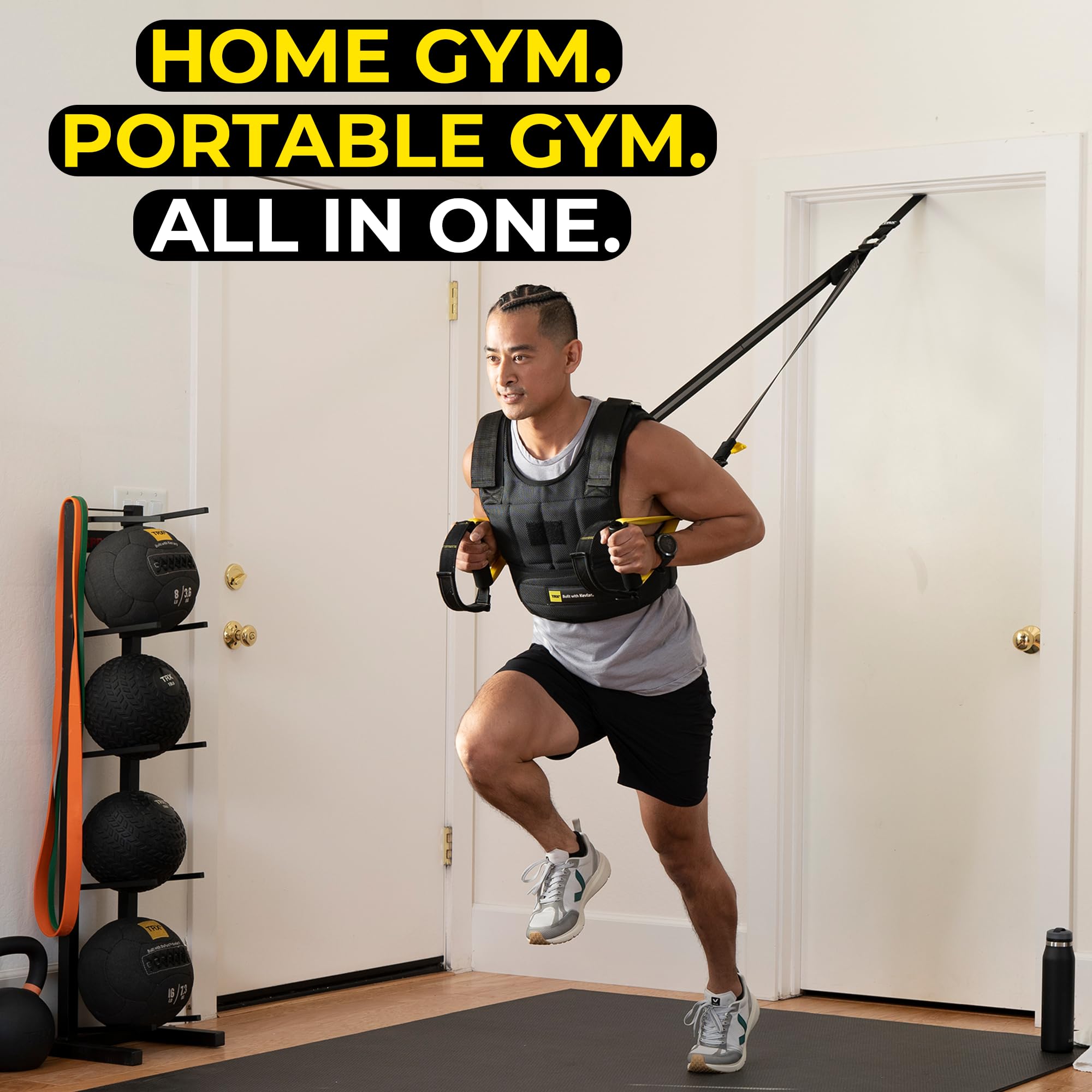 TRX All-in-ONE Suspension Training System for Full Body Workouts - Home Gym, Travel & Outdoor Fitness Equipment with Anchors, Workout Guide & Video Tutorials | Perfect for Strength Training, Weight Loss & Mobility Exercises at Home, Park or Hotel