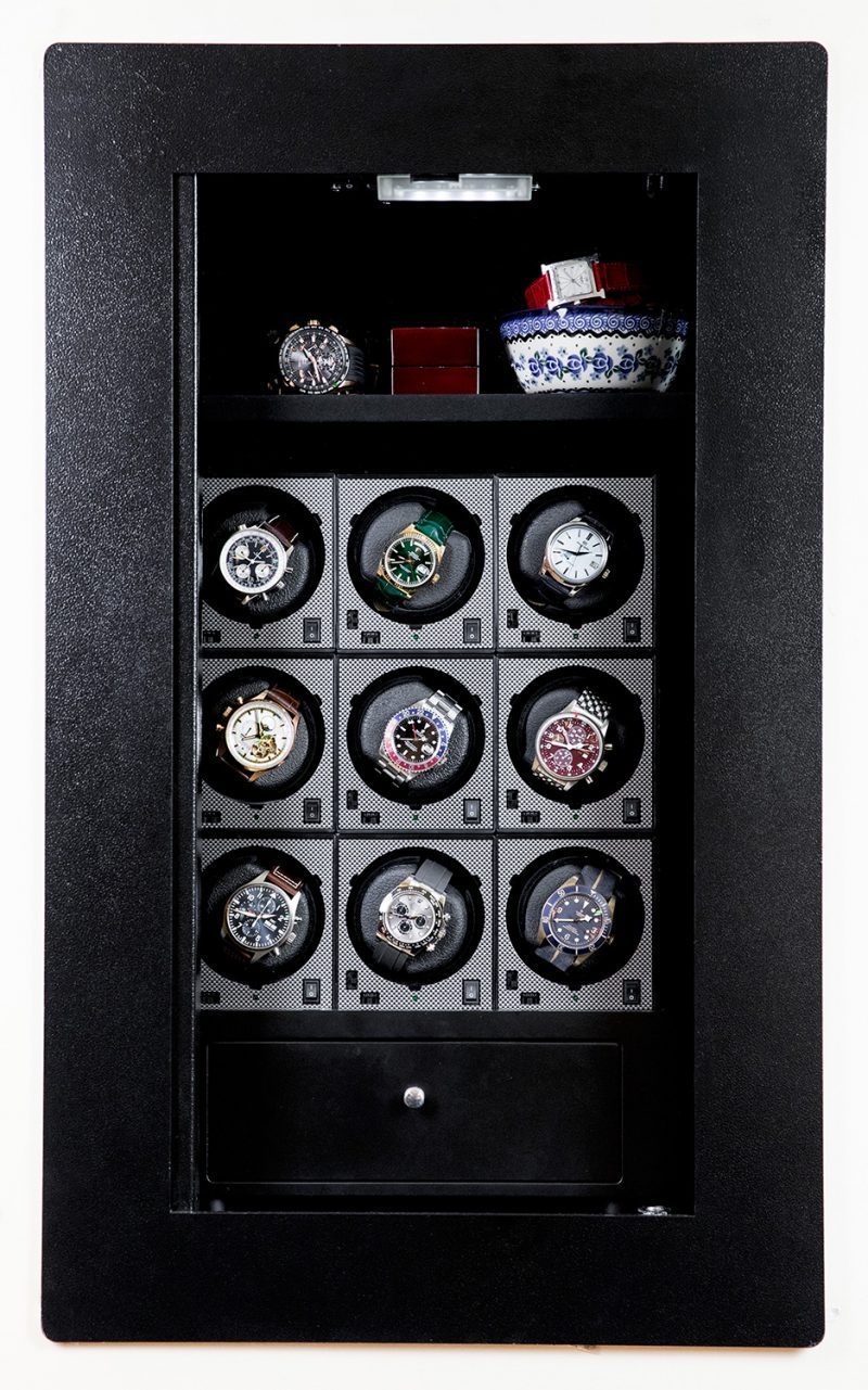 BlumSafe 301504 Luxury Watch Winder Wall Safe - American Made Gen 2.0 - Secure Storage for Rolex, Omega & High-End Watches - Perfect for Home, Office or Travel Protection