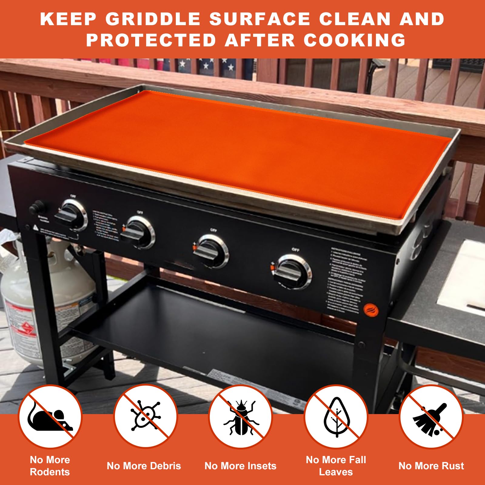 Heavy Duty Food Grade Silicone Griddle Cover for Blackstone 36 Inch - Protective Grill Mat to Keep Cooking Surface Clean, Prevent Rust, Dust & Rodents - Ideal for Outdoor Camping, Backyard BBQs & Tailgating