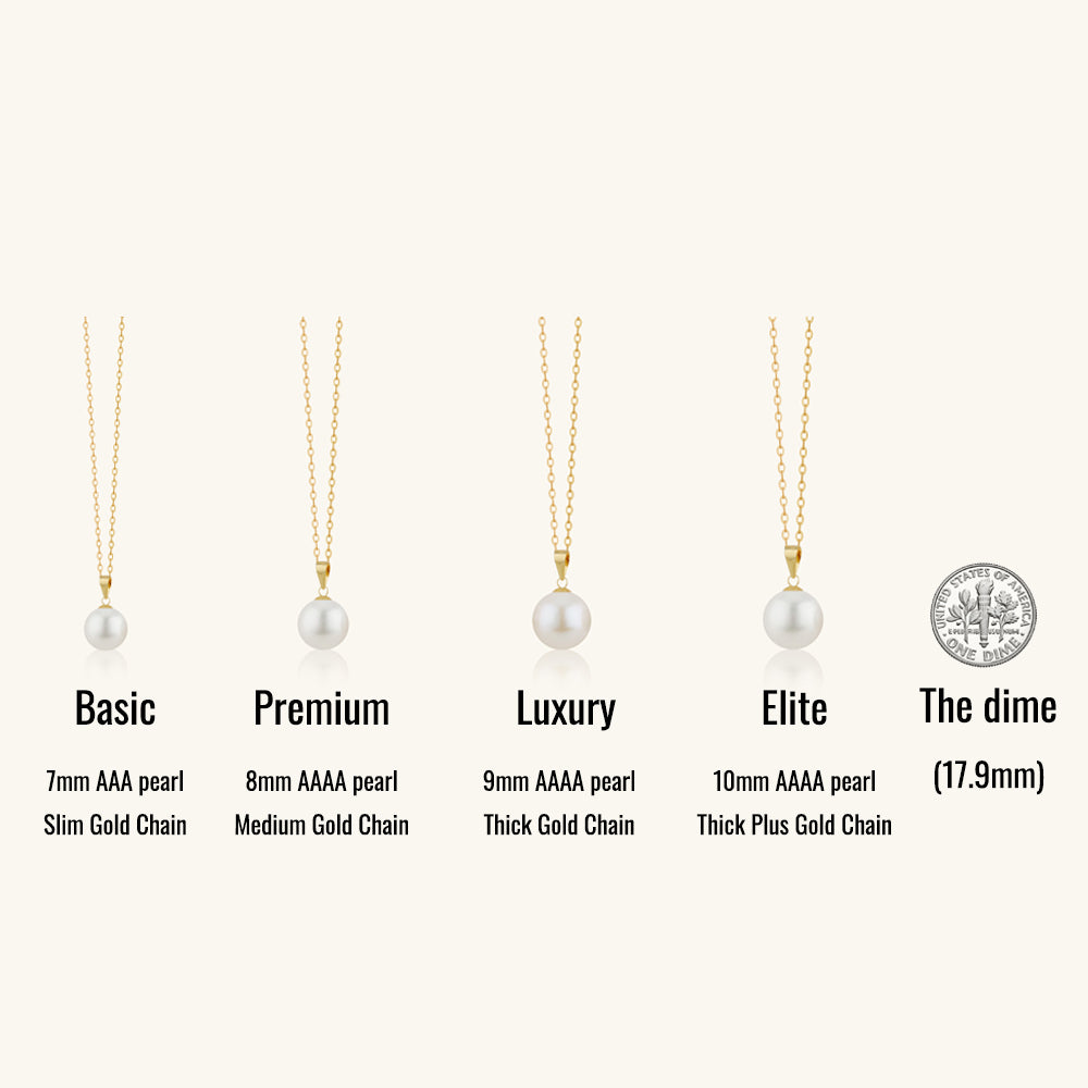 18K Gold Pearl Pendant Necklace for Women - Elegant White Pearl Jewelry Gift for Birthday, Anniversary & Special Occasions