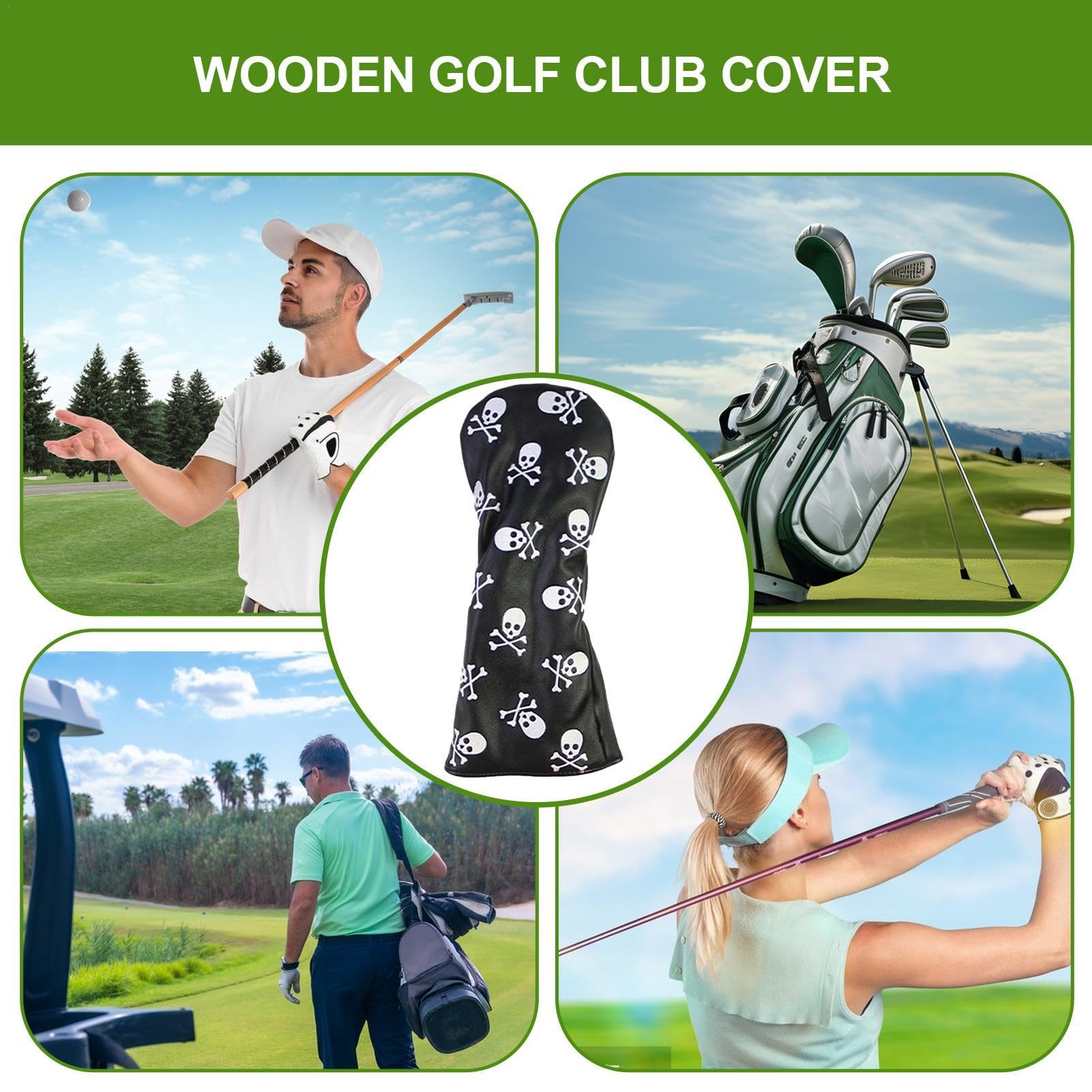 Premium PU Leather Golf Club Headcovers - Universal Fit for Drivers, Woods & Wedges | Waterproof Protection for Golf Enthusiasts & Professionals | Perfect for Course Play, Travel & Club Storage