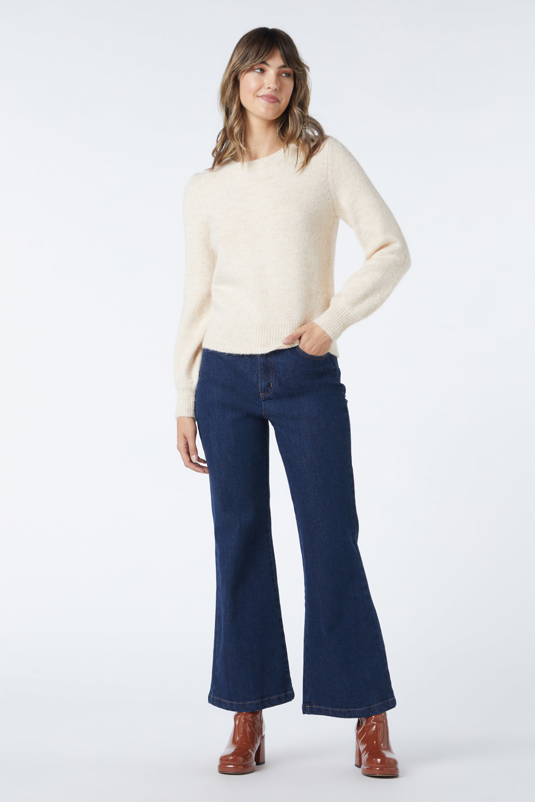 Stylish Ruby Red Sweater for Women - Soft & Cozy Knit Pullover - Perfect for Fall & Winter Fashion, Casual Outings & Layering