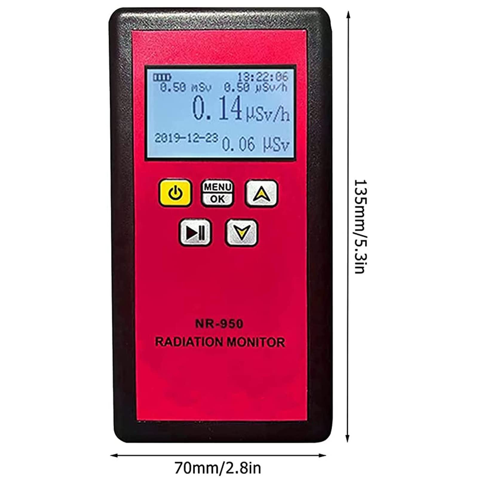 Portable Digital Geiger Counter - Nuclear Radiation Detector for Beta, Gamma & X-Ray | High Sensitivity NR-950 Meter with Alarm | Ideal for Home Safety, Marble Testing & Emergency Preparedness