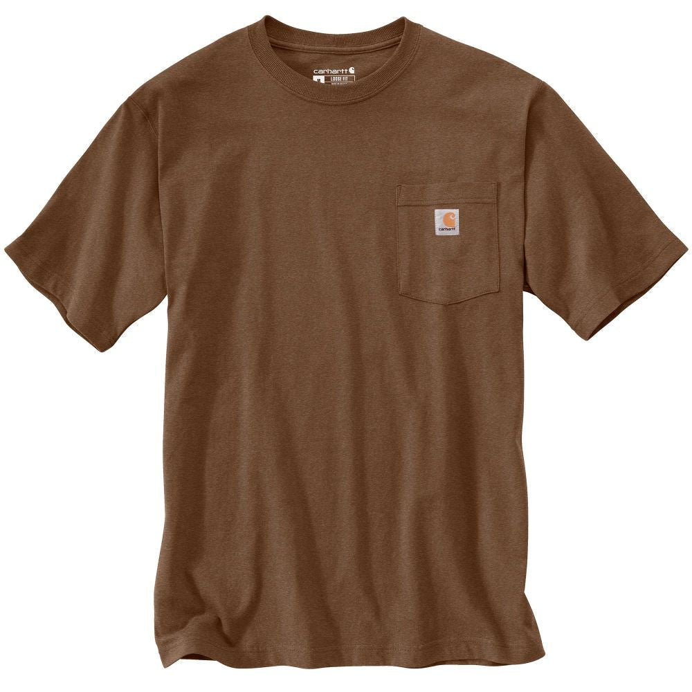 Premium K87 Loose Fit Heavyweight Pocket T-Shirt for Men - Soft Cotton Blend, Comfortable Casual Wear - Mocha Heather Color - Ideal for Everyday Use, Workouts, and Outdoor Activities