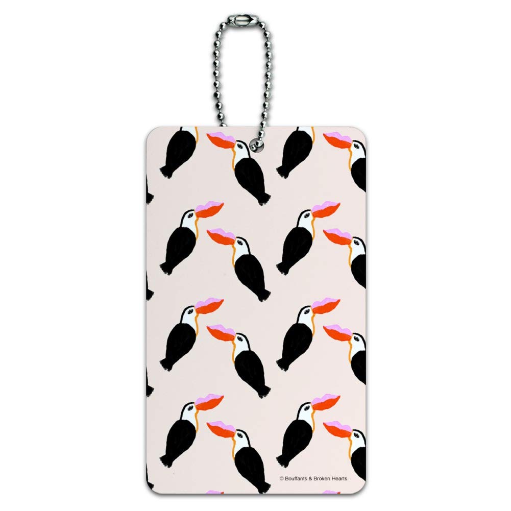 Colorful Toucan Bird Kiss Pattern Luggage Tag - Durable Suitcase ID Tag for Travel Bags & Carry-Ons - Perfect for Vacation, Business Trips & Airport Identification