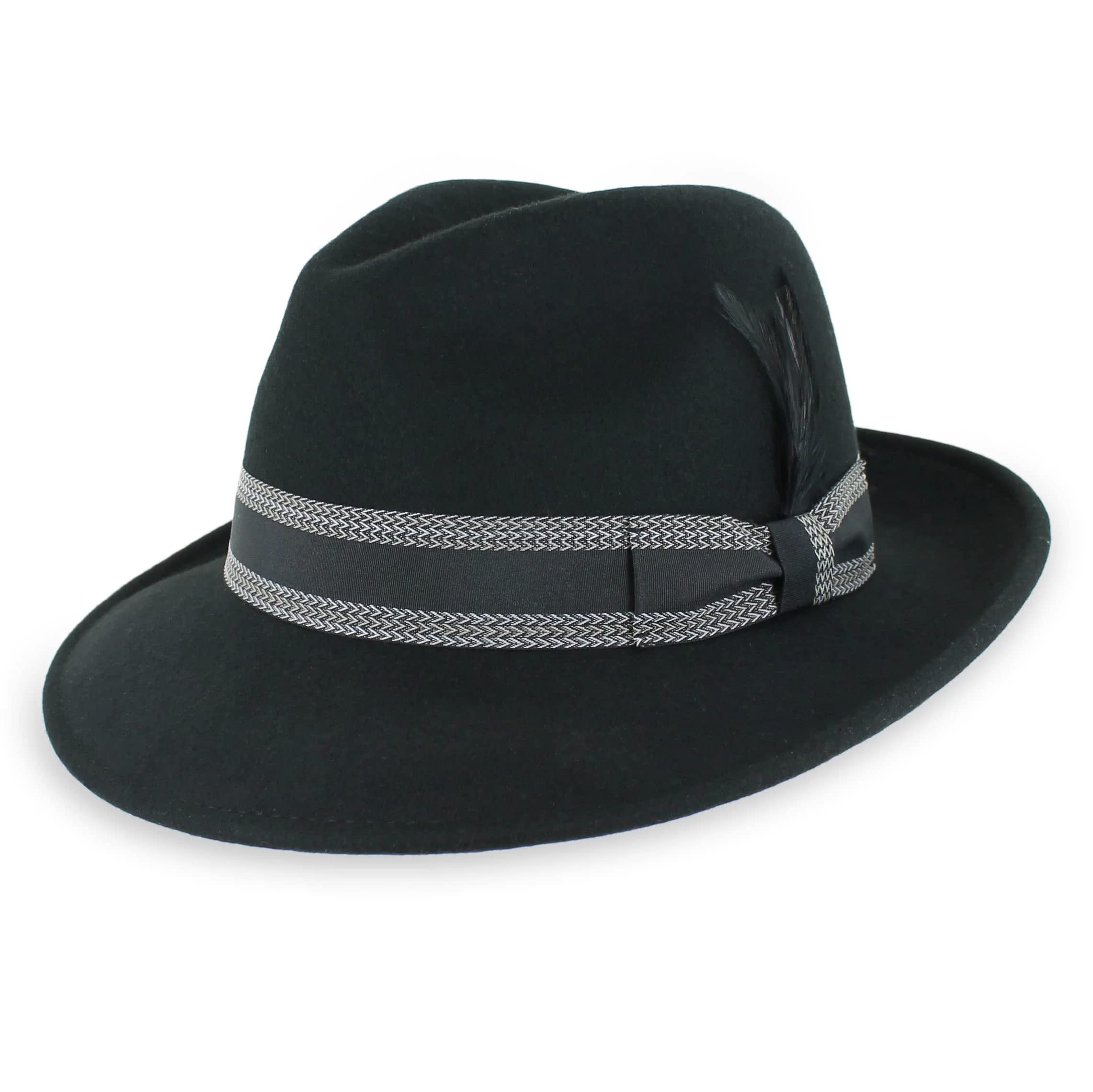Vintage Wool Fedora Hat for Men - Black, Blue, Grey & Brown | Outdoor & Casual Wear