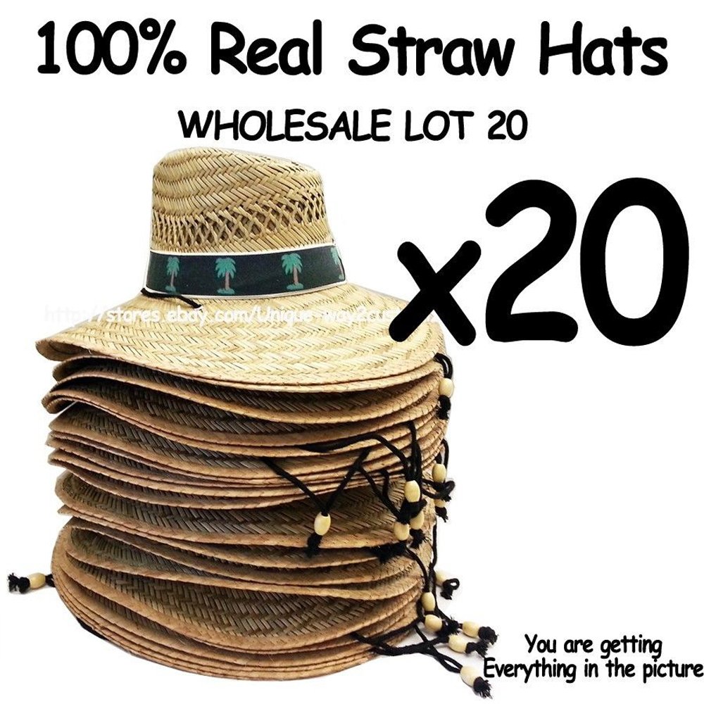 Wholesale 20pcs Adjustable Straw Hats with Pom Band - Khaki Color for Women, Summer Beach, Garden Party, and Outdoor Activities