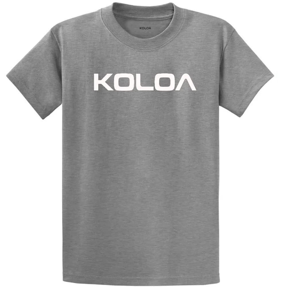 Koloa Surf Koloa-Text Logo Heavy Cotton T-Shirts for Men - Regular, Big & Tall Sizes - Comfortable Casual Wear for Surfing, Beach & Everyday Outfits