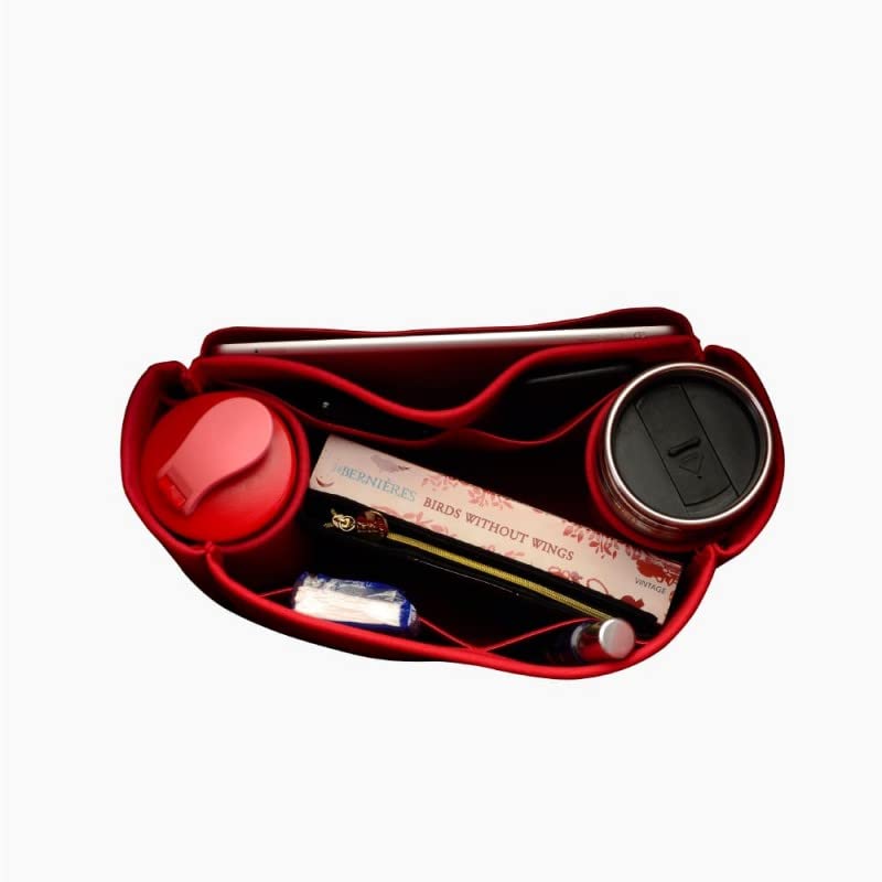 Red Suedette Leather Bag Organizer - Compatible with Louis Vuitton St Louis PM & Anjou PM Designer Bags | Perfect for Travel, Work & Daily Use