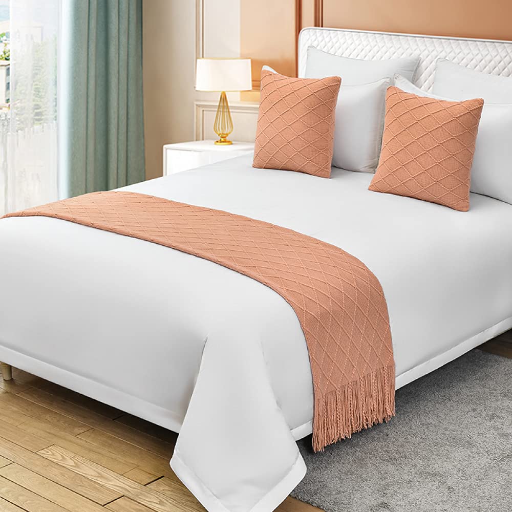 King Size Hotel Bed Runner - Luxury Bed Scarf for Queen & King Beds - Perfect for Home & Hotel Decor
