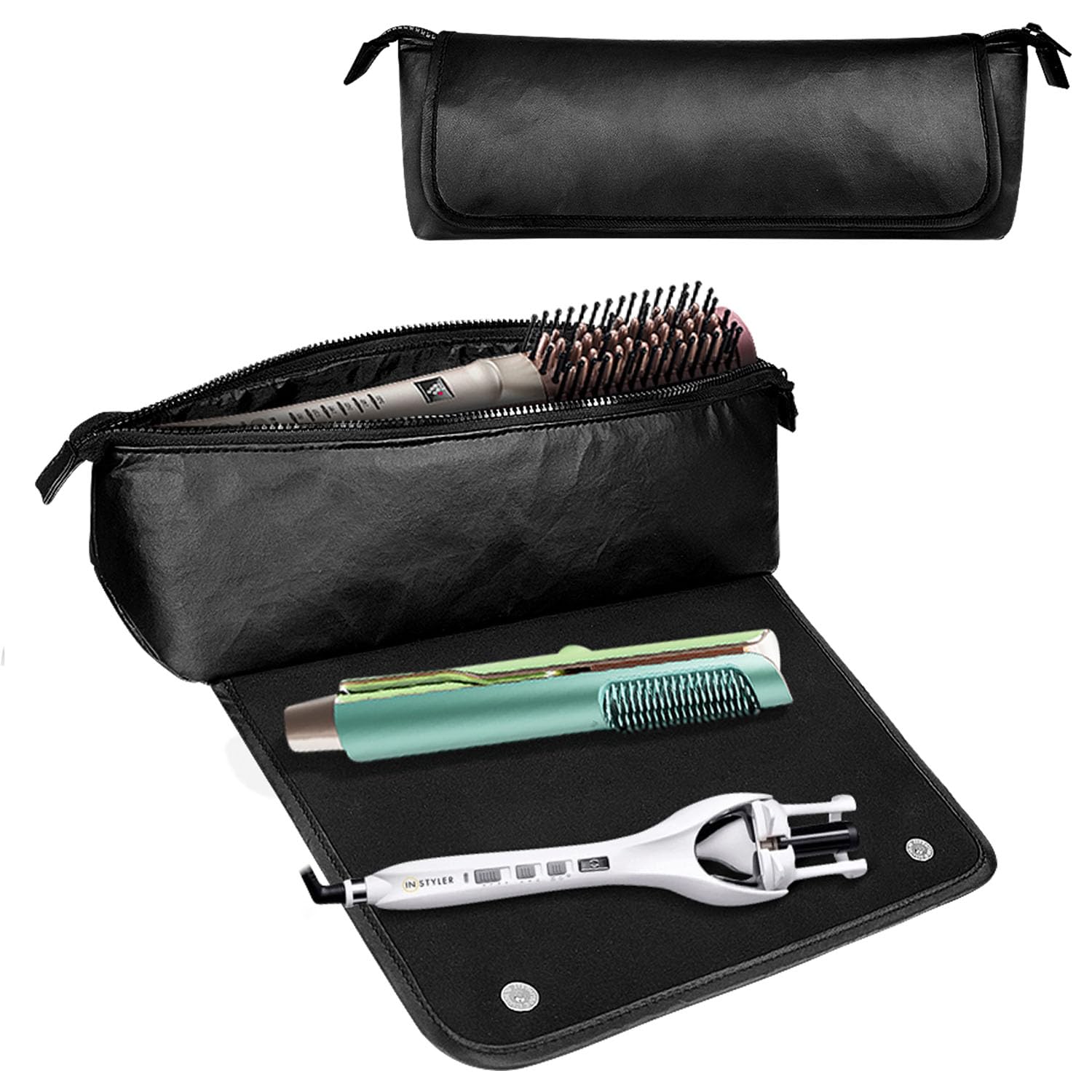 Heat Resistant Travel Bag for Hair Tools - Double Layer Carrying Case for Straightener, Curling Iron & Hair Dryer | Perfect for Vacation, Business Trips & Salon Professionals