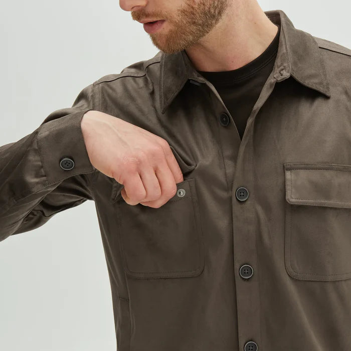 Premium Robert Barakett Suede Shirt Jacket for Men - Soft & Stylish Casual Wear - Perfect for Fall & Winter Outfits