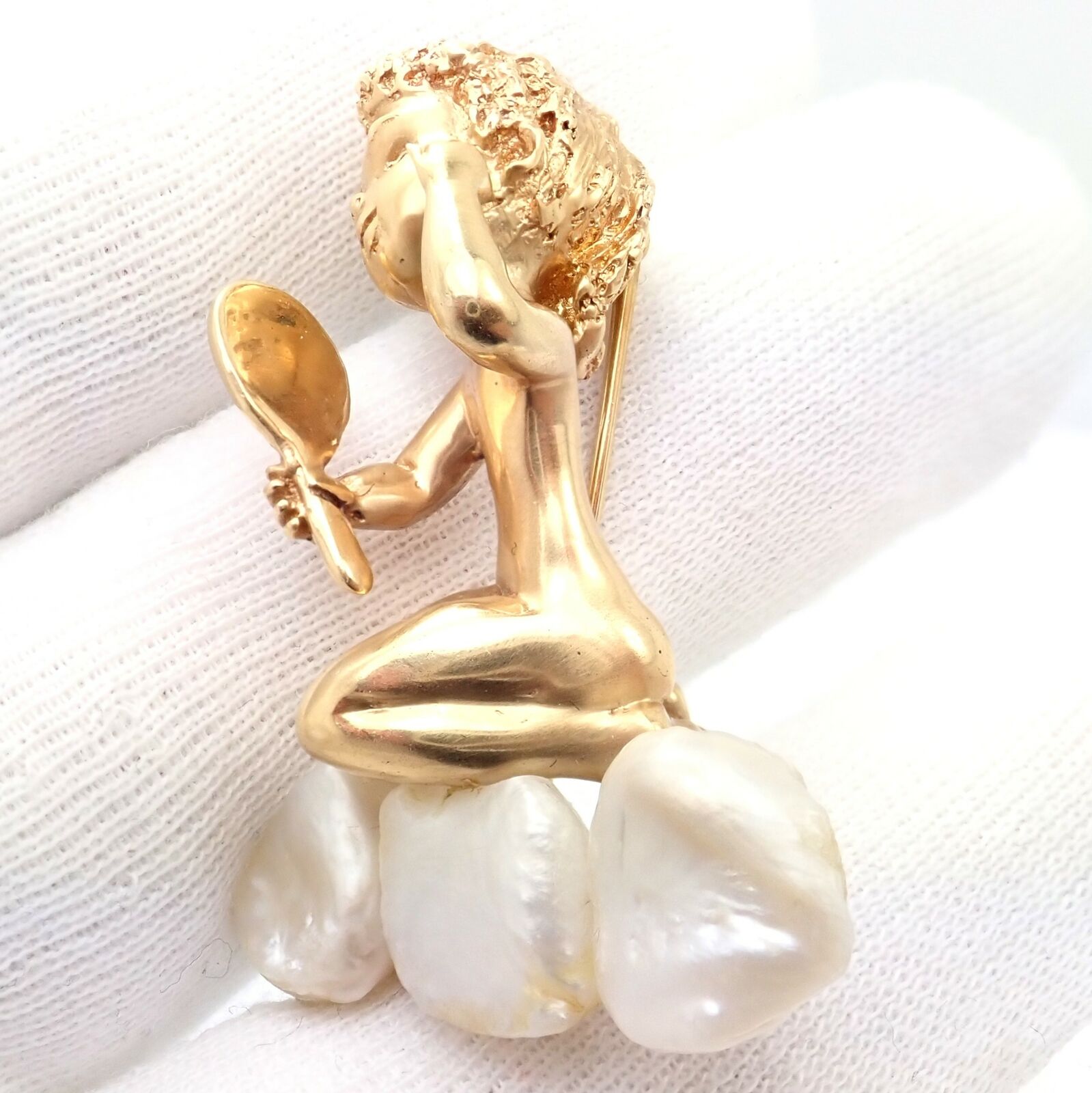 Vintage 14k Yellow Gold Sapphire Pearl 