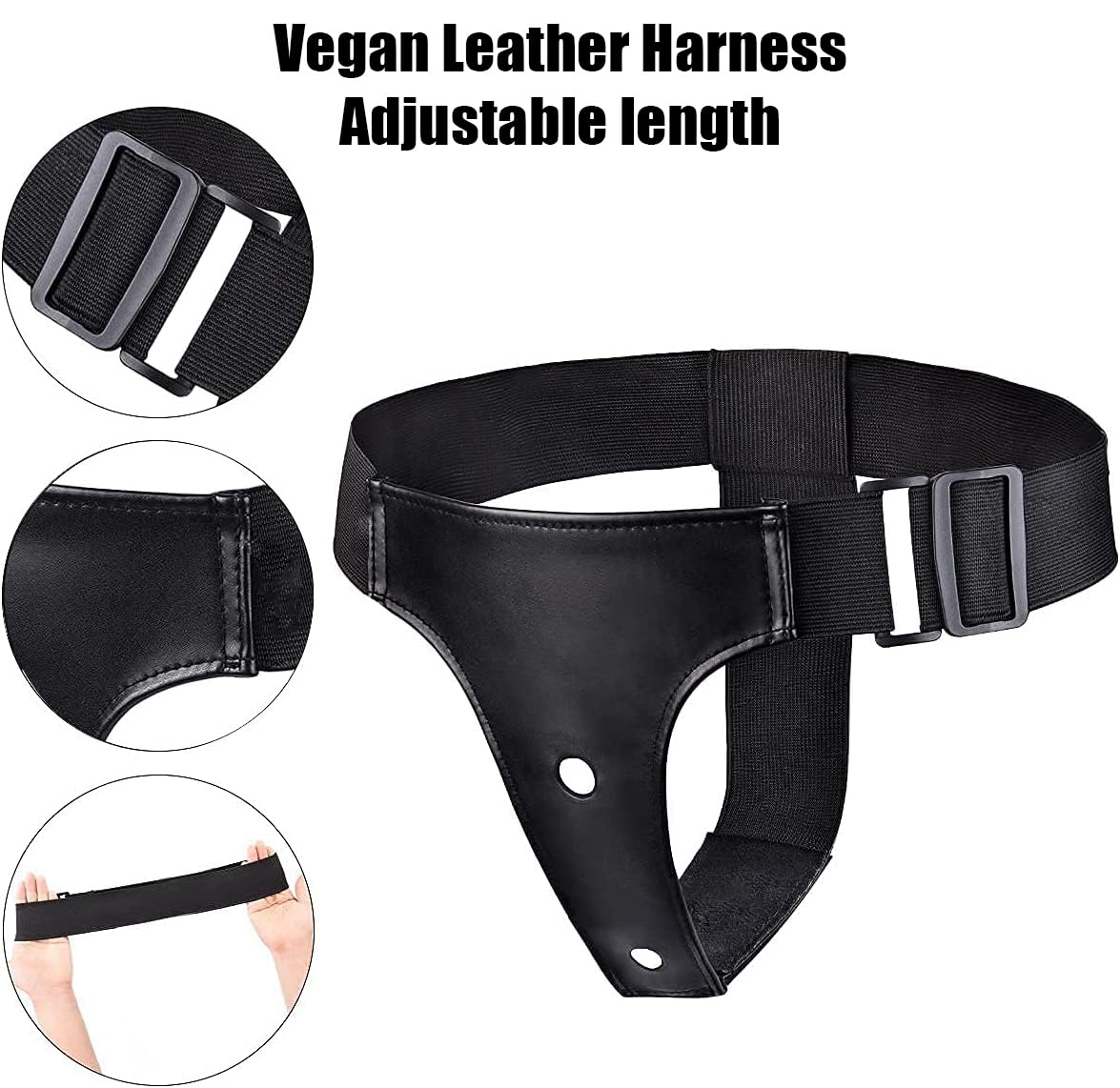 Premium Silicone Strap-On Dildo for Women - Adjustable Strapless Strap-On Harness with 2 Realistic Removable Dildos - G-Spot Stimulating Lesbian Sex Toy for Couples - Perfect for Role Play & Intimate Bonding - Black