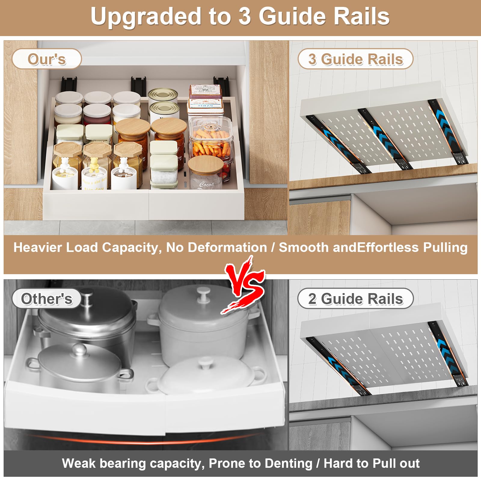 2-Piece Expandable Pull Out Cabinet Organizer - Adjustable Width (11