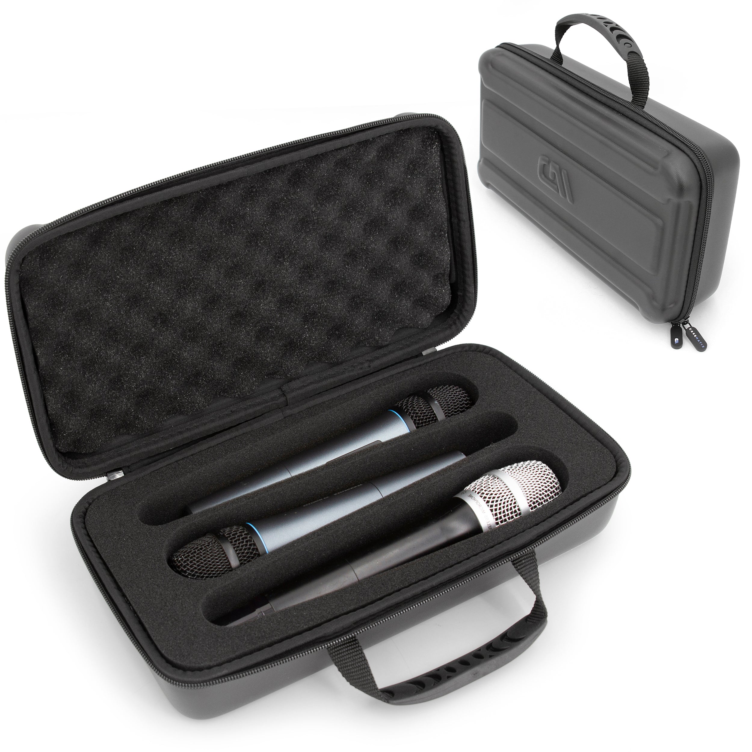 CASEMATIX Wireless Microphone Case for Sennheiser & Shure - Portable Storage for 3 Wireless Mic Systems | Perfect for Studio, Live Performances & Travel