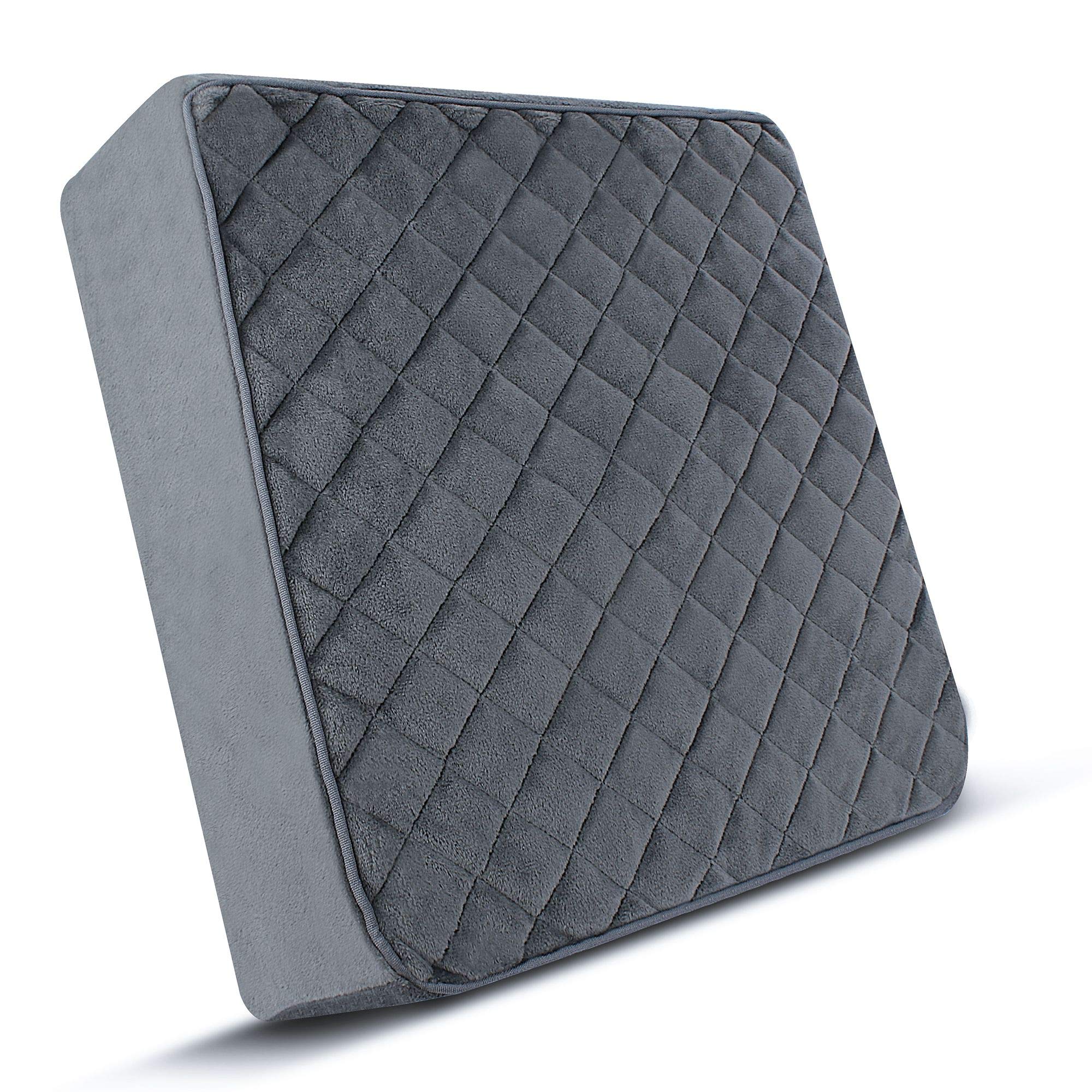 Memory Foam Seat Cushion 16x16x5 Inch - Non-Slip Square Chair Pad for Office, Dining, Car & Kitchen Chairs - Back Pain Relief & Comfort Support - Soft Gray Home & Office Use