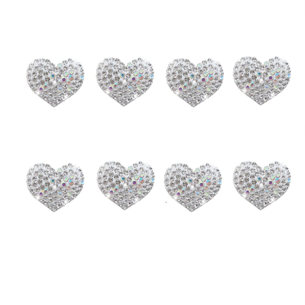 8 Pcs Crystal Car Vent Clips - Rhinestone Heart Air Freshener for Car AC Outlet & Interior Decor