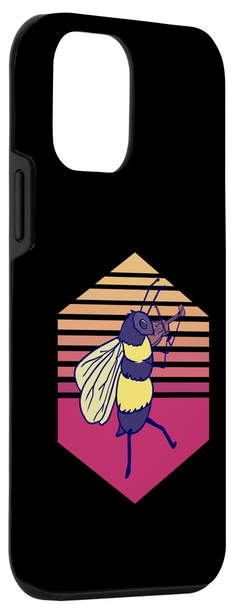 Vintage Bee Playing Violin iPhone 12 Mini Case - Cute Artistic Phone Cover for Music Lovers & Nature Enthusiasts | Perfect Gift for Artists, Musicians & iPhone Users