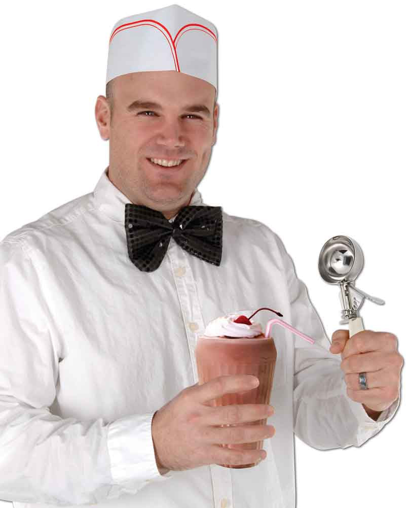 Vintage 1950s Soda Jerk Hats - Pack of 4 Retro Diner Style Cotton Caps for Men & Women - Perfect for 50s Themed Parties, Cosplay, and Vintage Fashion
