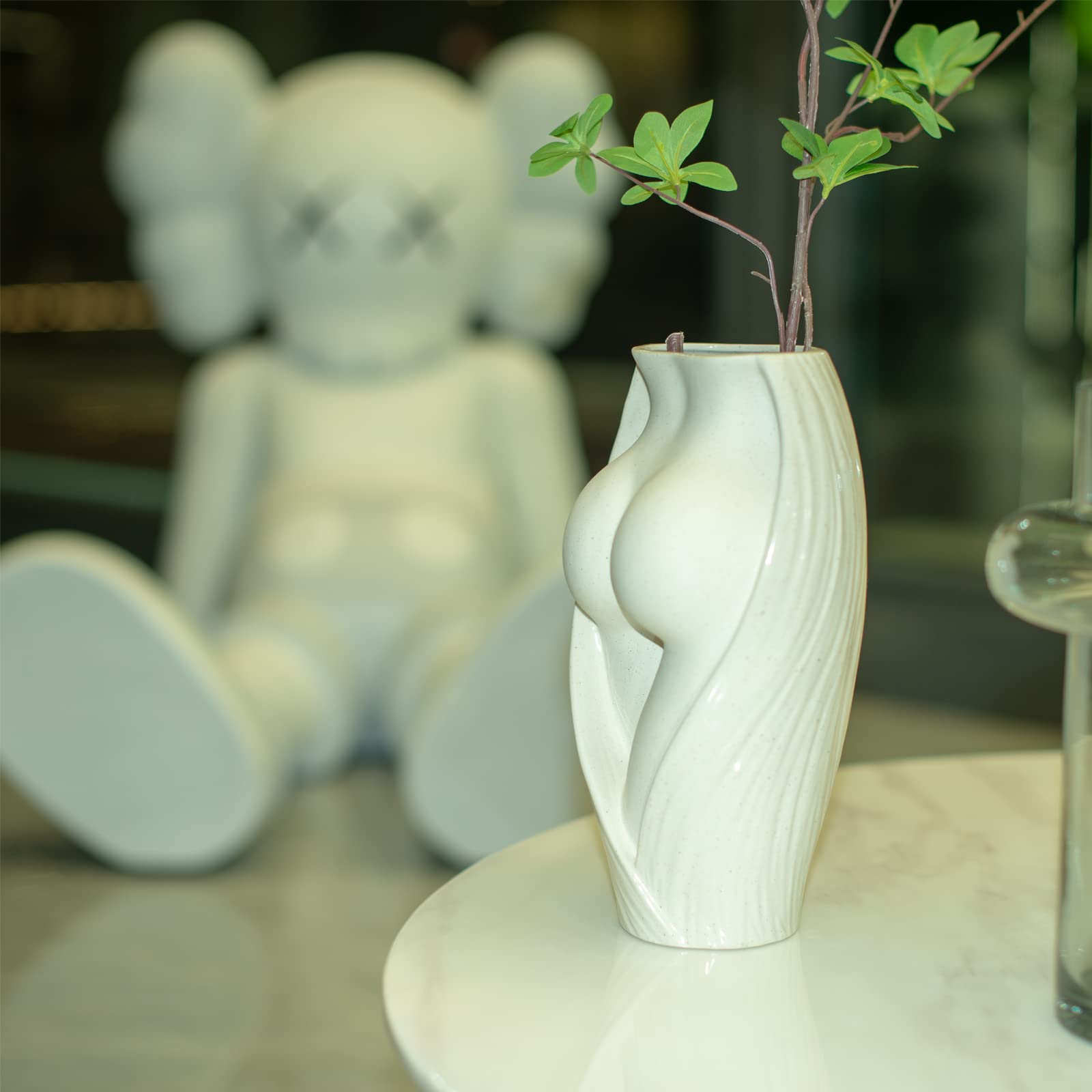 White Ceramic Female Body Vase - 10.24 Inch Tall Decorative Flower Vase for Home Decor, Unique Planter for Succulents & Floral Arrangements - Perfect for Living Room, Bedroom & Wedding Centerpieces