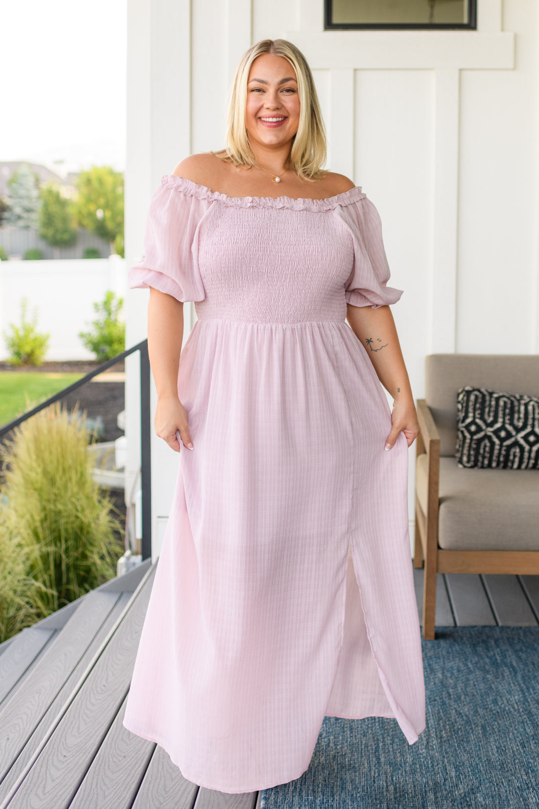Midday Stroll Dress - Women's Casual Summer Flowy Midi Dress for Beach, Brunch & Outdoor Activities